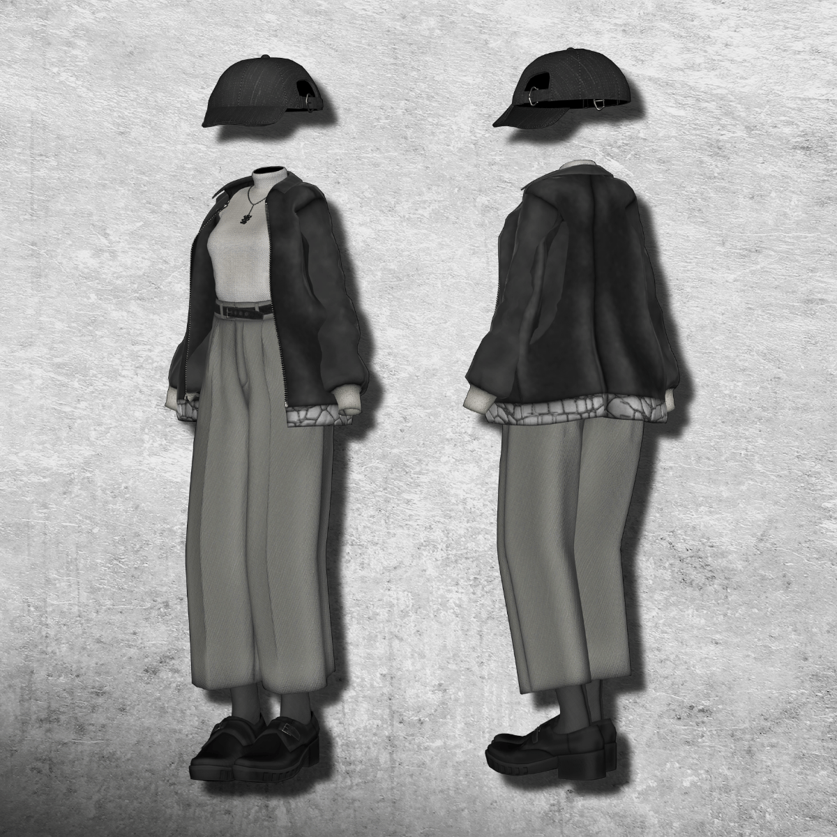 City winter street Coordination - VRChat Women's Clothing / CP32
