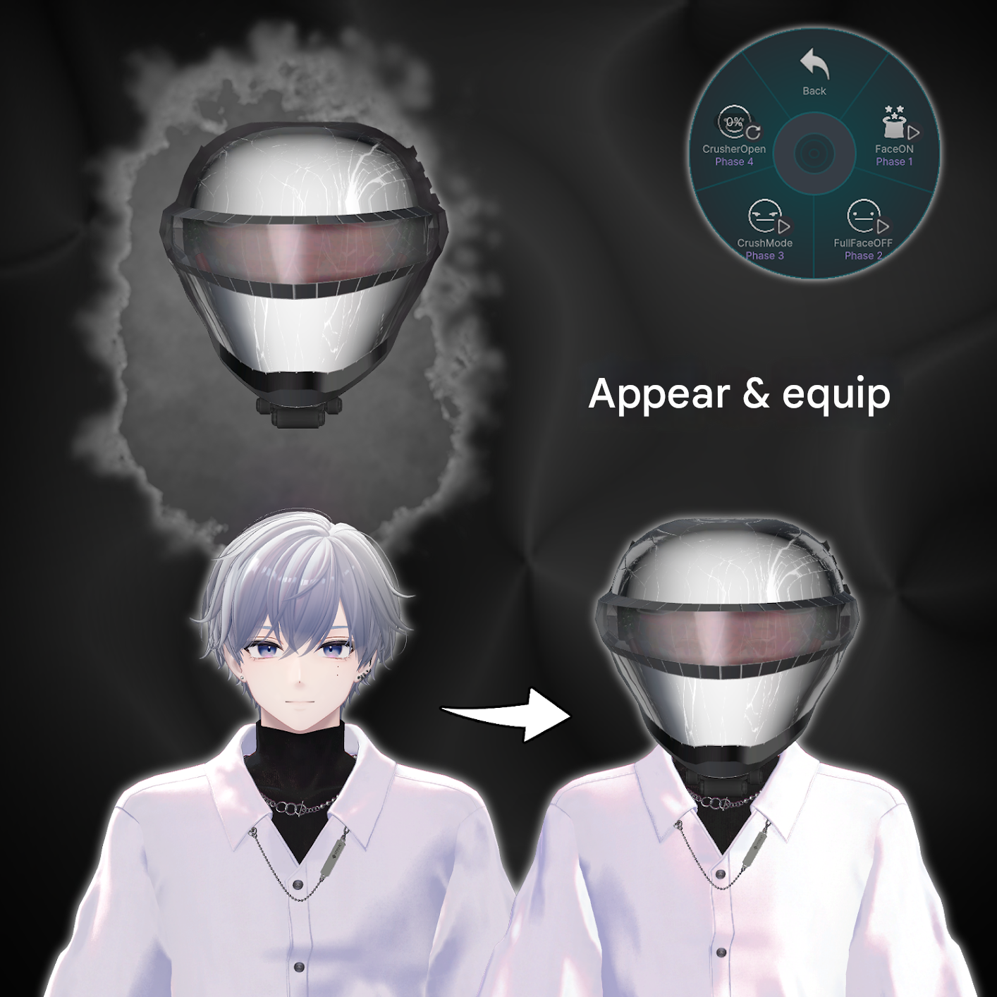V2FACE Cyberpunk Mask - VRChat Gimmicky Avatar Accessory / CP43