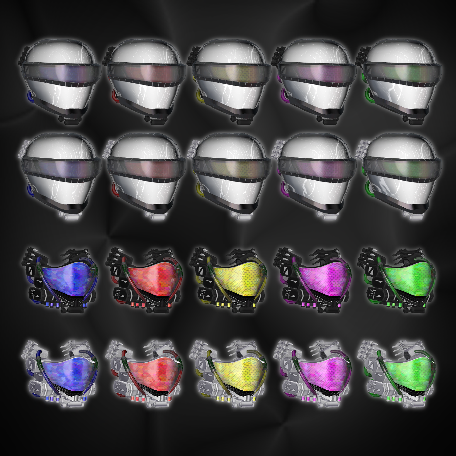 V2FACE Cyberpunk Mask - VRChat Gimmicky Avatar Accessory / CP43