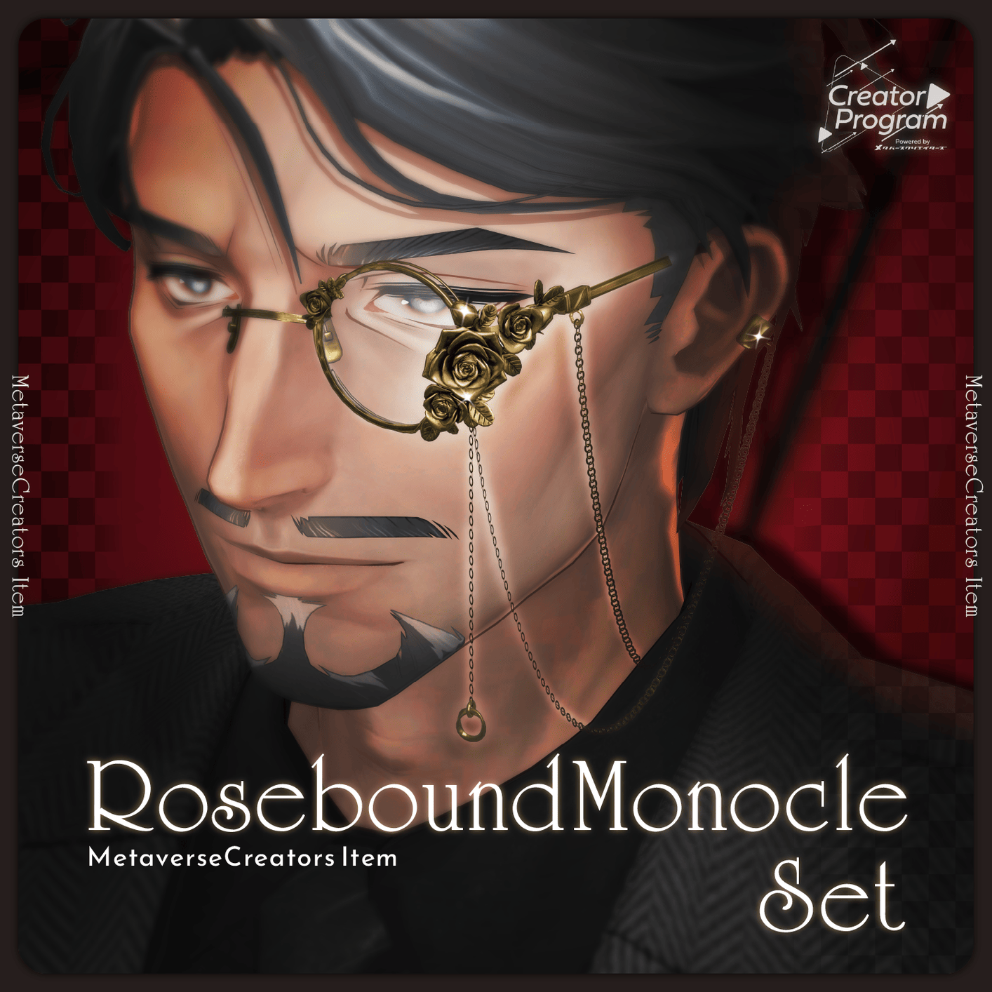 Rosebound Monocle Set - VRChat Gimmicky Avatar Accessory / CP34