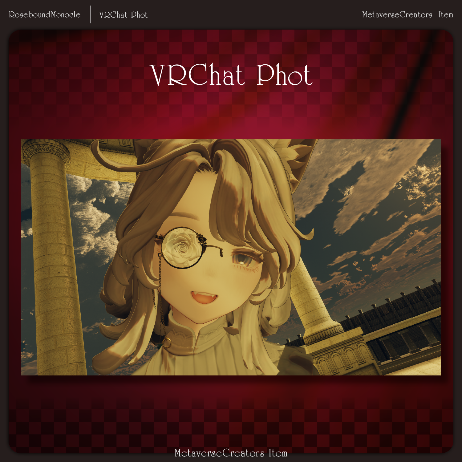 Rosebound Monocle Set - VRChat Gimmicky Avatar Accessory / CP34
