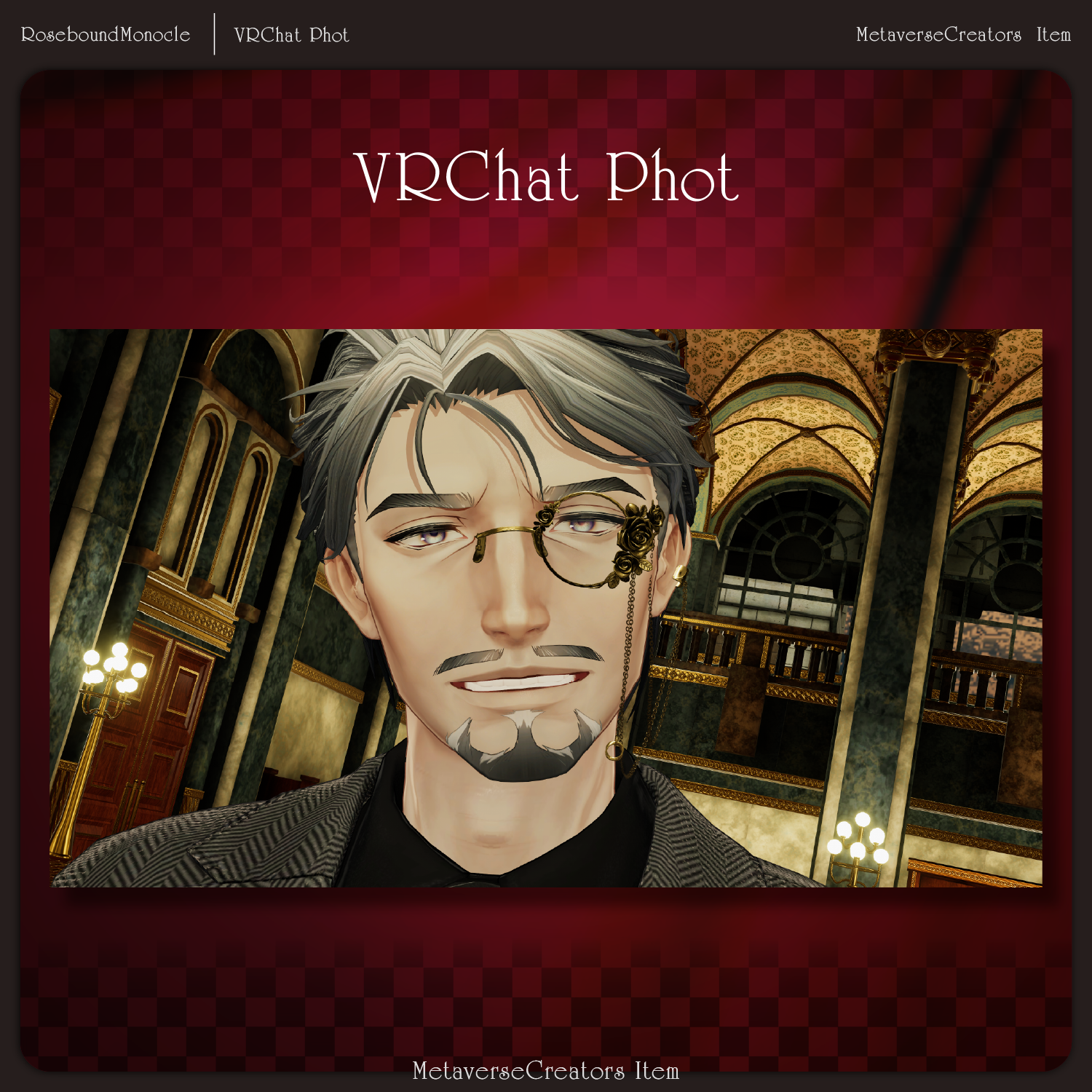 Rosebound Monocle Set - VRChat Gimmicky Avatar Accessory / CP34