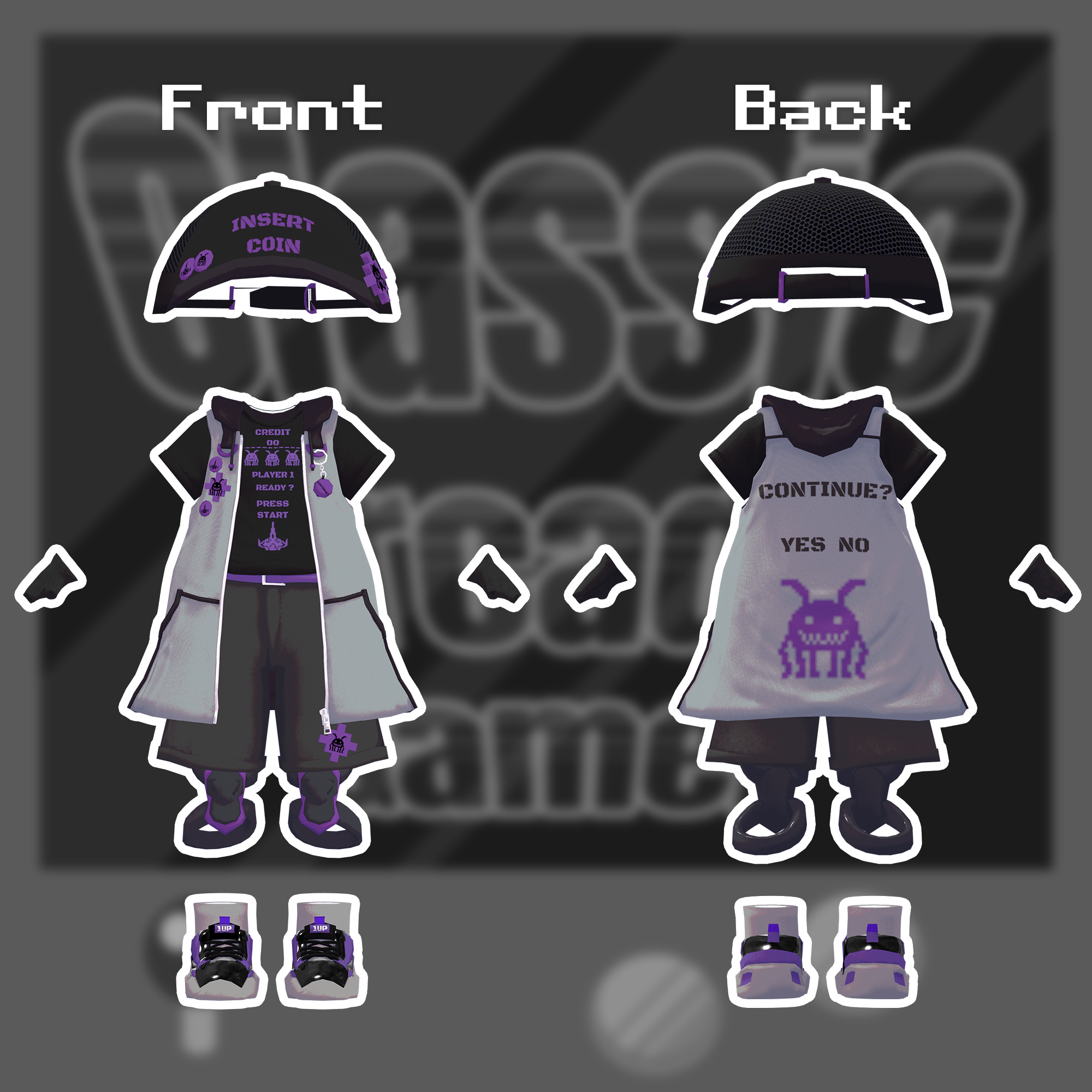 Old-School Arcade Gamer - VRChat Women's Clothing / CP46