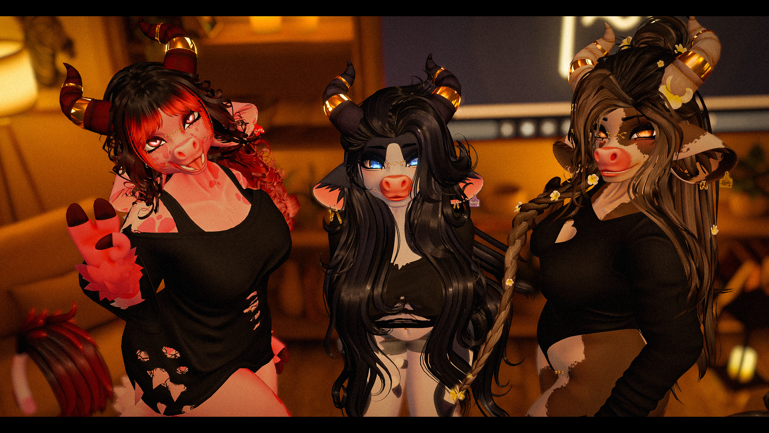 Lydia the Cow II V2 Remix Update II Modular VRChat Avatar Base II PC, Quest , Optimized, MMD, Facetracking, VRCFury Ready !!