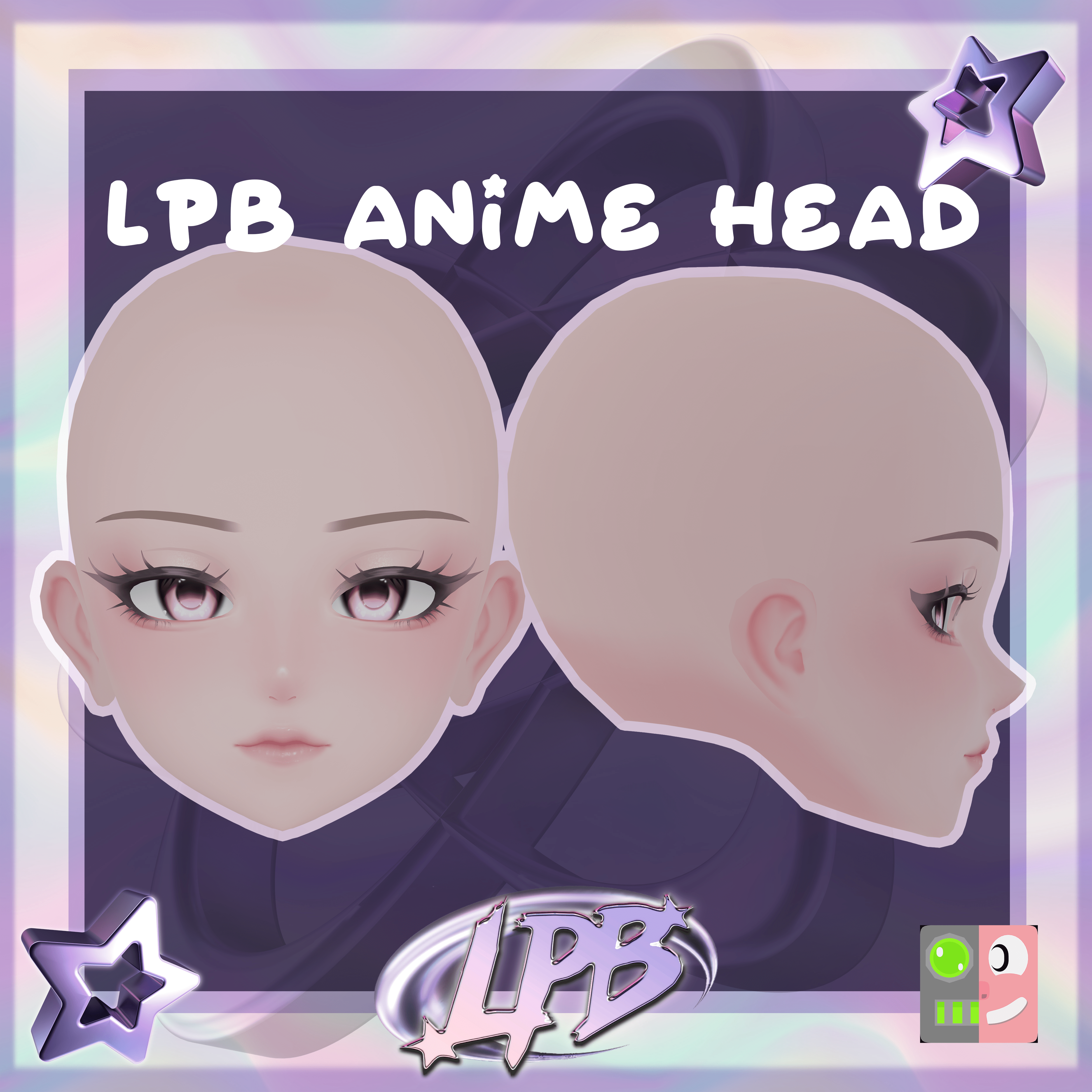 LPB Anime Head for VRChat / Vtubing (UE blendshapes)