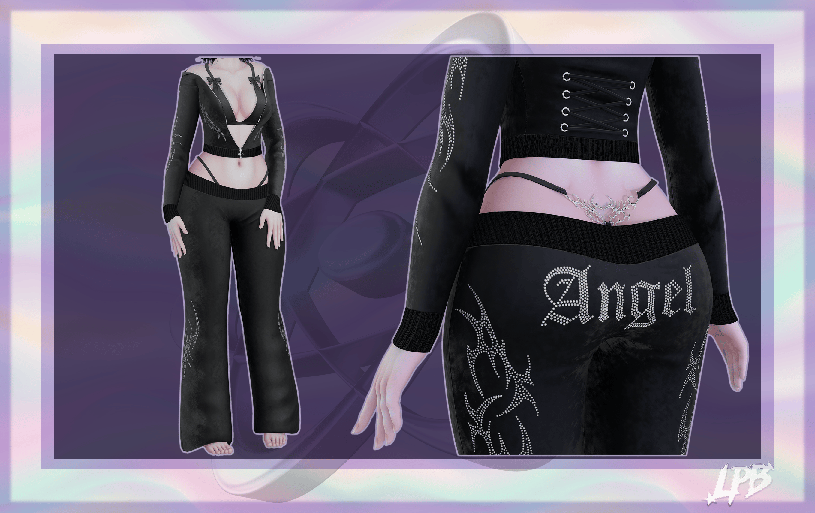 rhinestone velour tracksuit set
