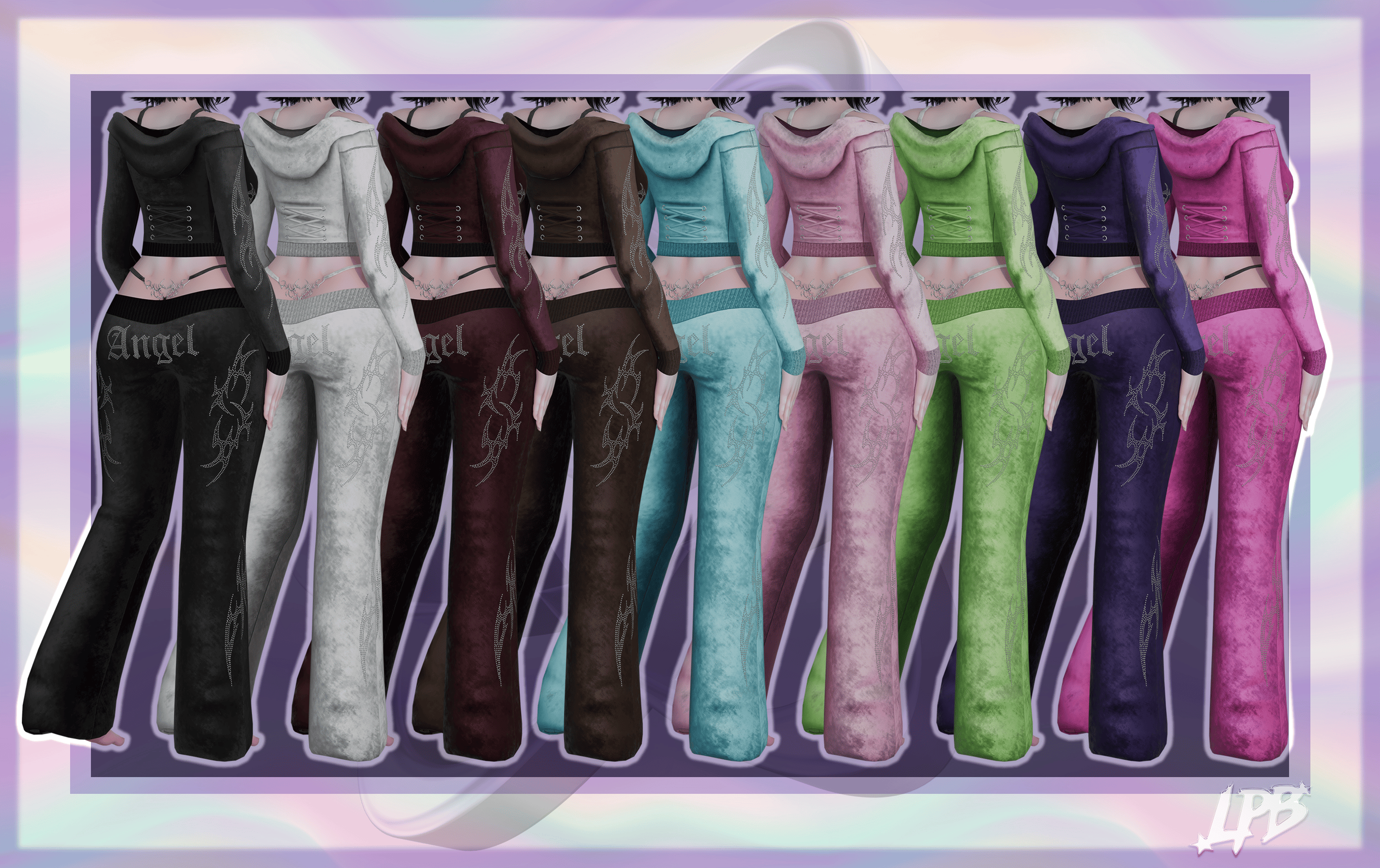 rhinestone velour tracksuit set