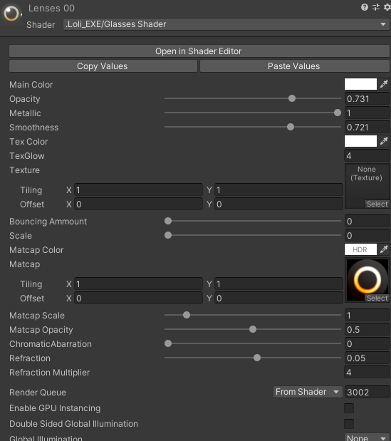 Glasses Lens Shader