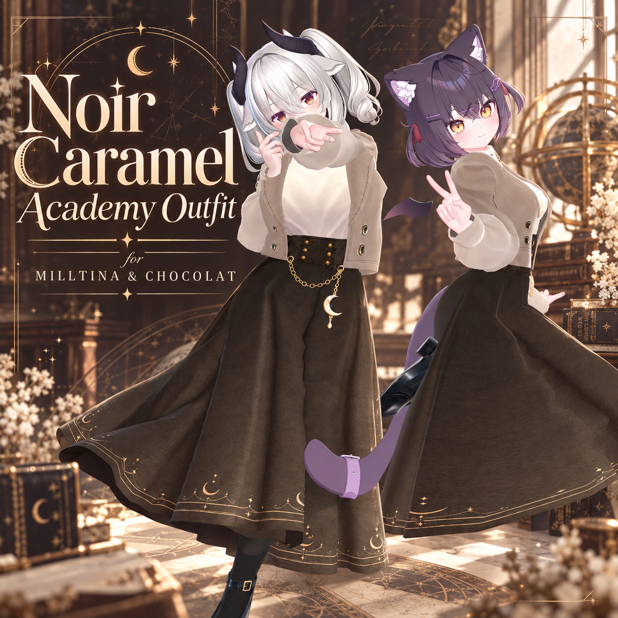 Moonlit Classical Jacket & Long Skirt Outfit