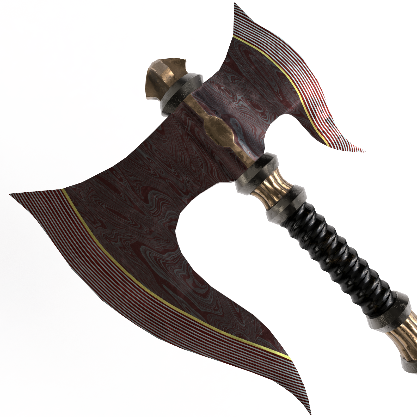 Damascus Red Axe