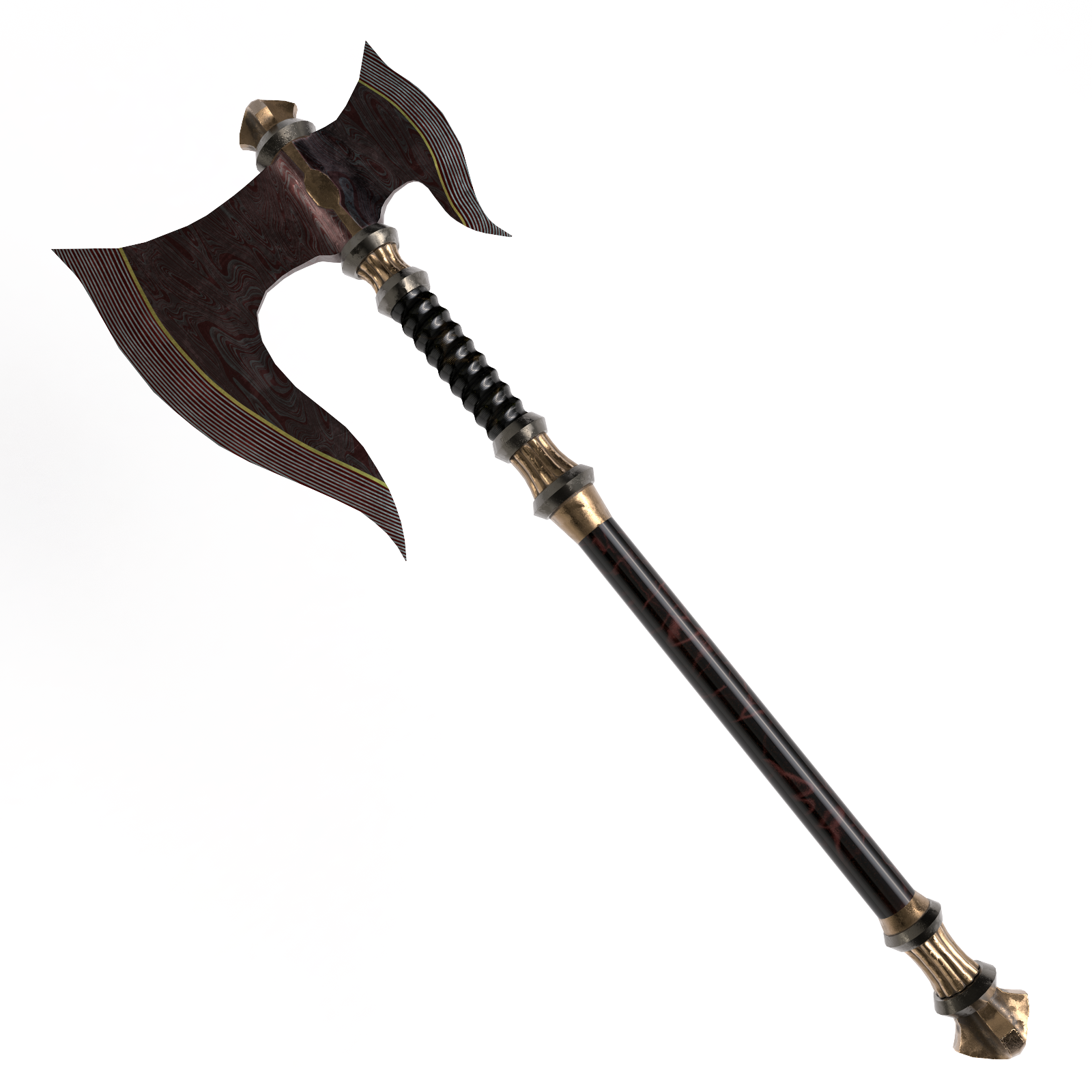 Damascus Red Axe