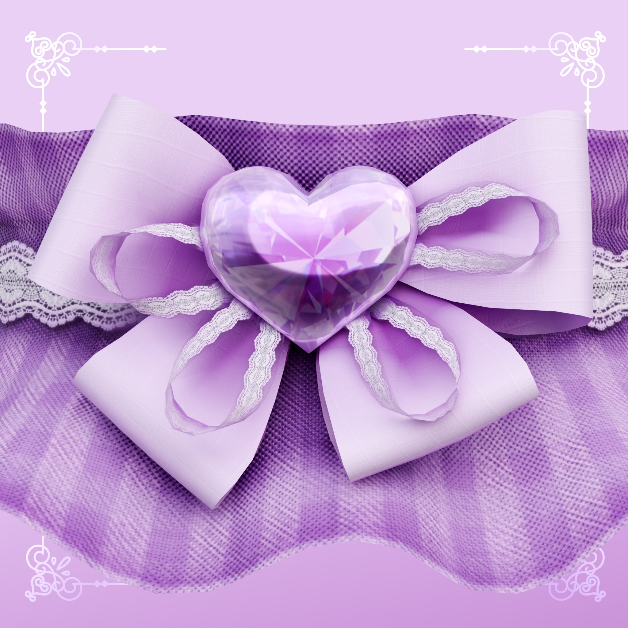 Purple Choker for VRChat with Blendshapes to fit any body type