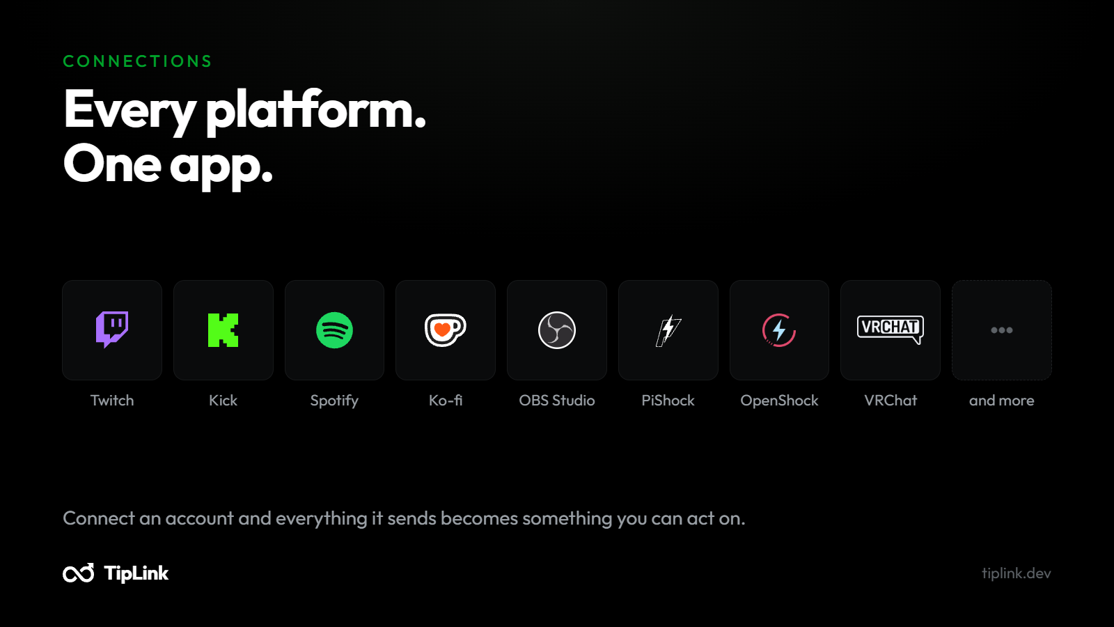TipLink - Twitch, Kick, VRChat, Fansly, Joystick.TV, Streamlabs, StreamElements, Discord, TikTok, OSC Integration
