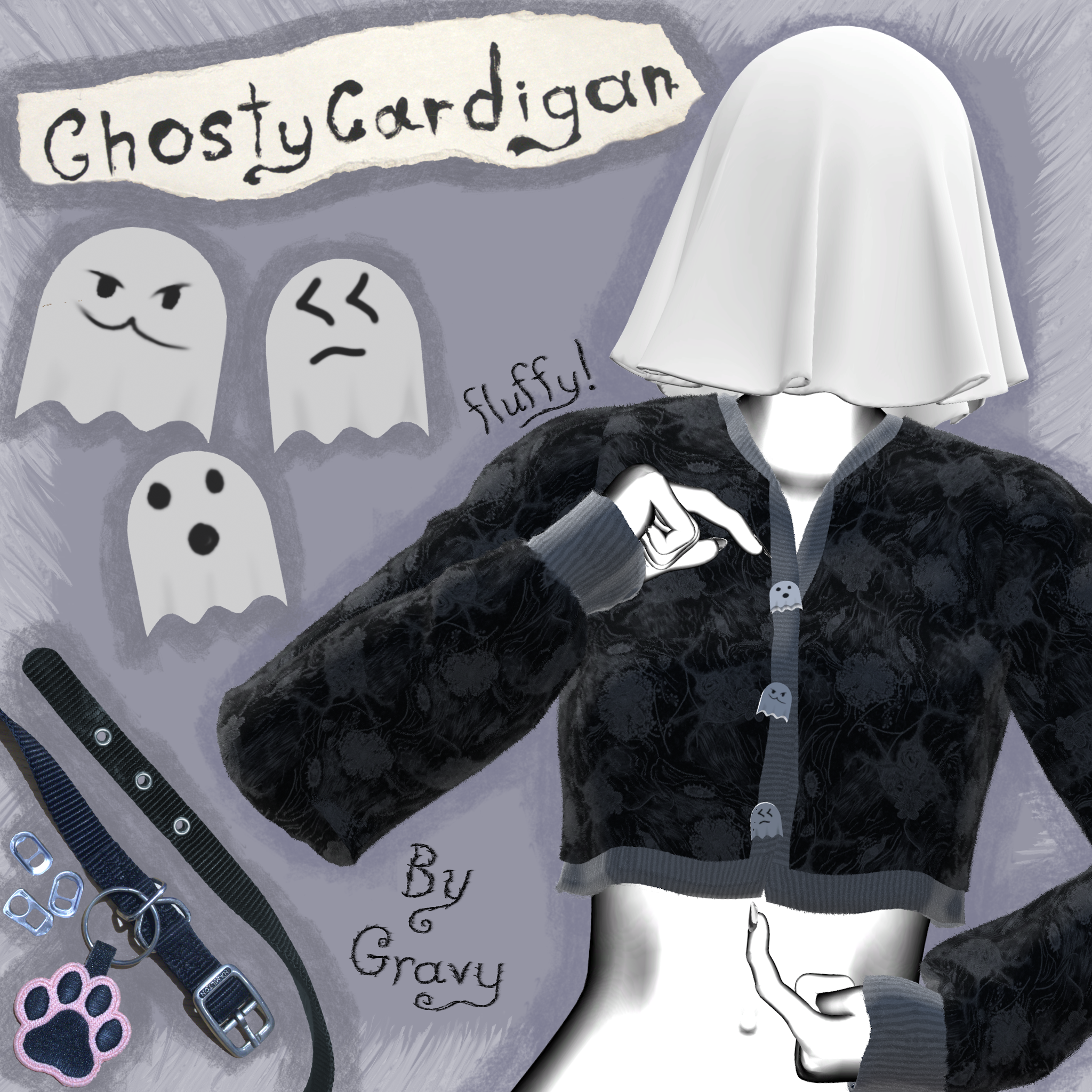 Cozy Ghost Crop Cardigan