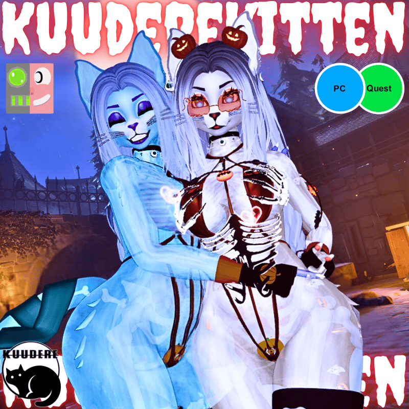 Ghost Kitty [PC+QUEST] [VRCFT][SPS][VRChat Avatar]
