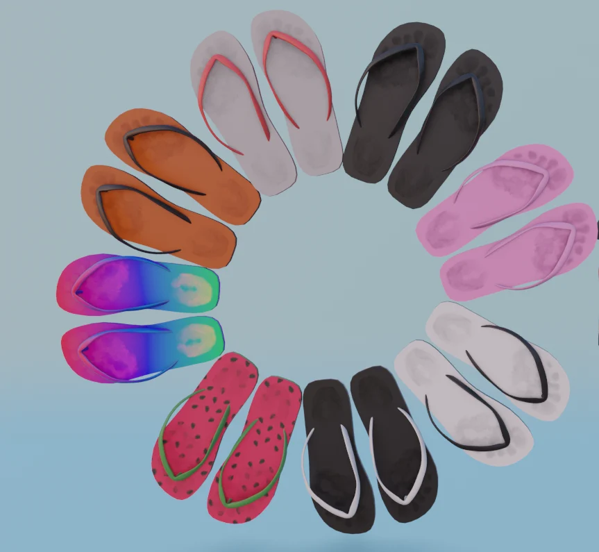 FlipFlops - 10 Color Variations