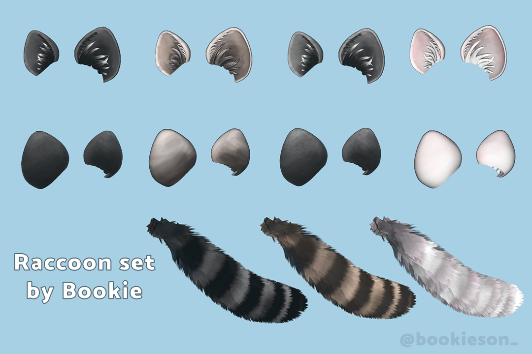 Raccoon Set (ears & tail)