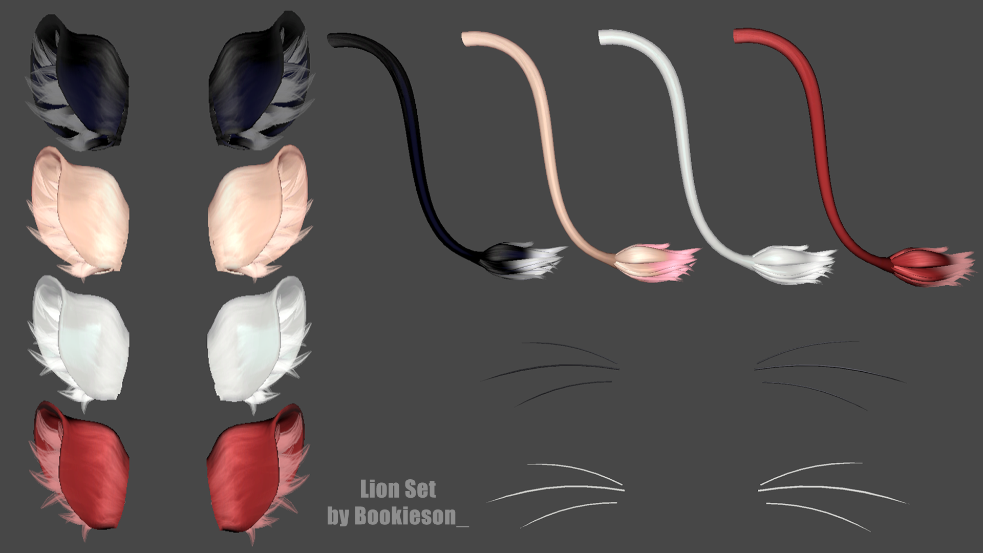 Lion Set (ears, whiskers, & tail)