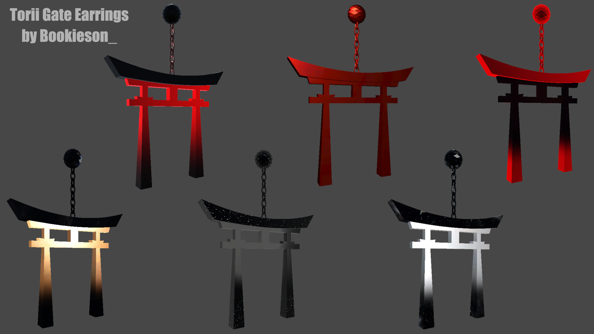 Japanese Torii Gate Earrings Set