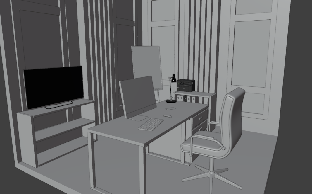 Mini Office 3D Model – Blender Scene