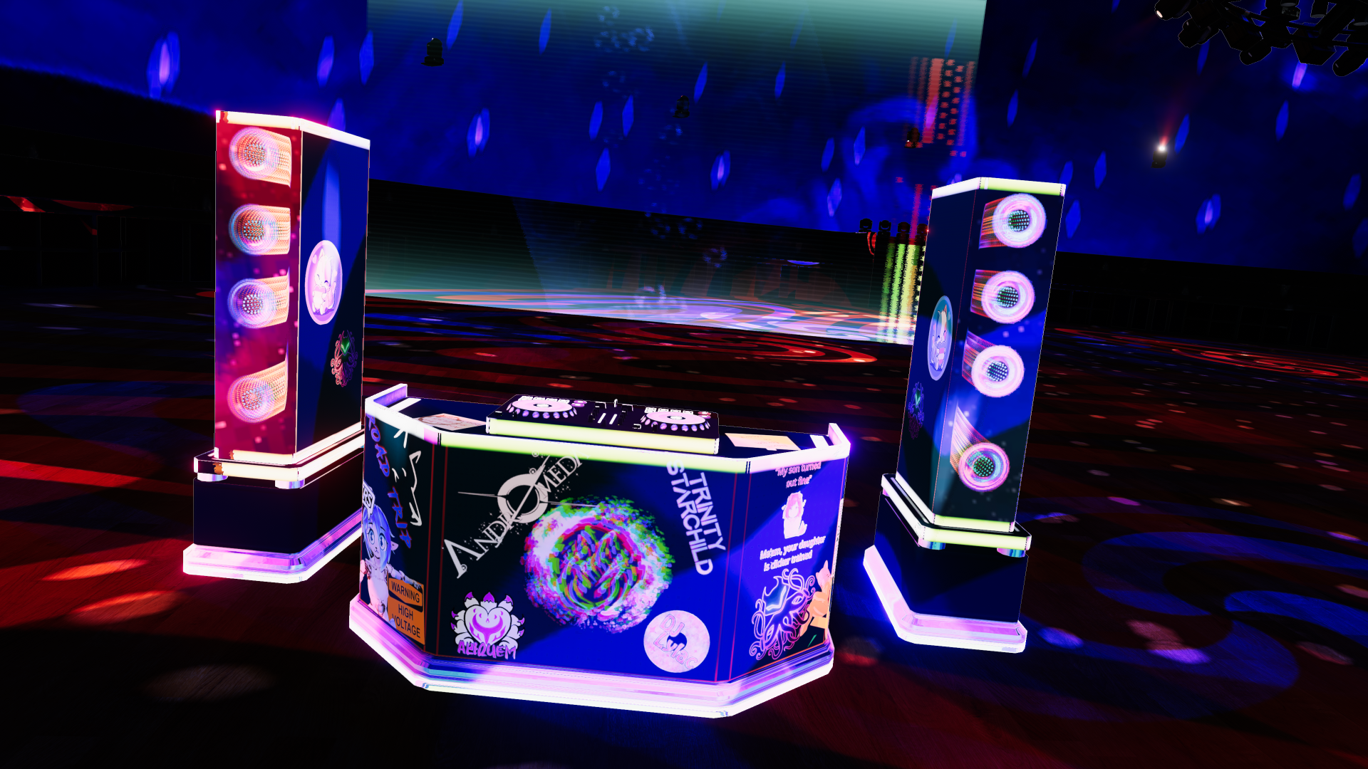 DJ decks with Audiolink, Screen and Decals to customize with your LOGOs