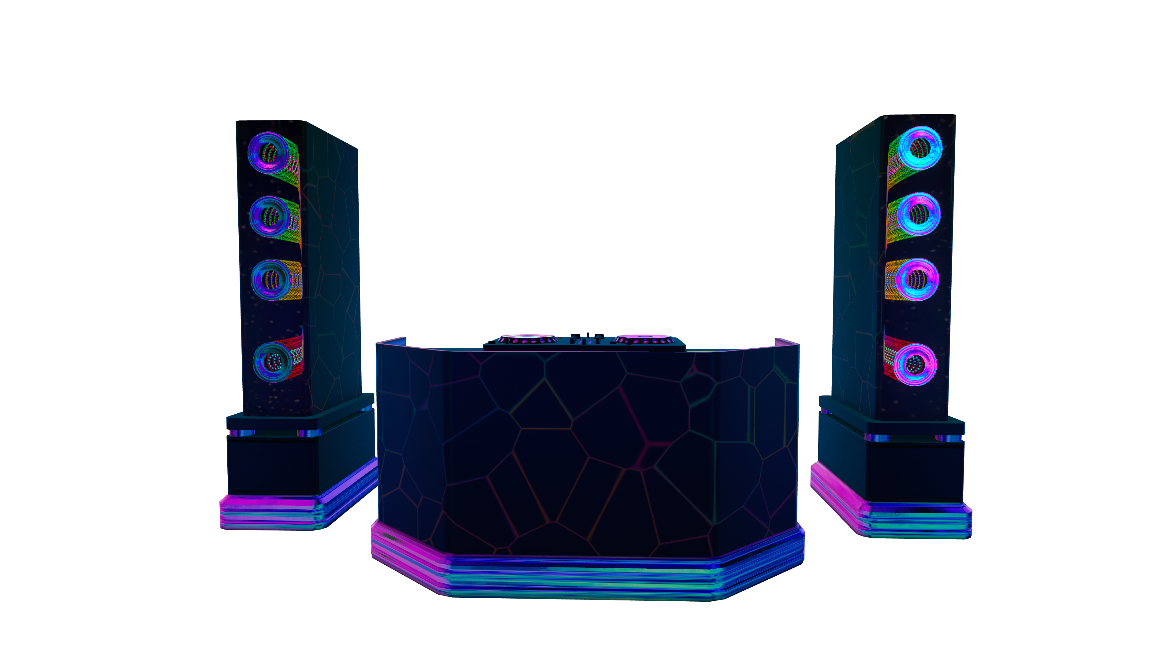 DJ decks with Audiolink, Screen and Decals to customize with your LOGOs