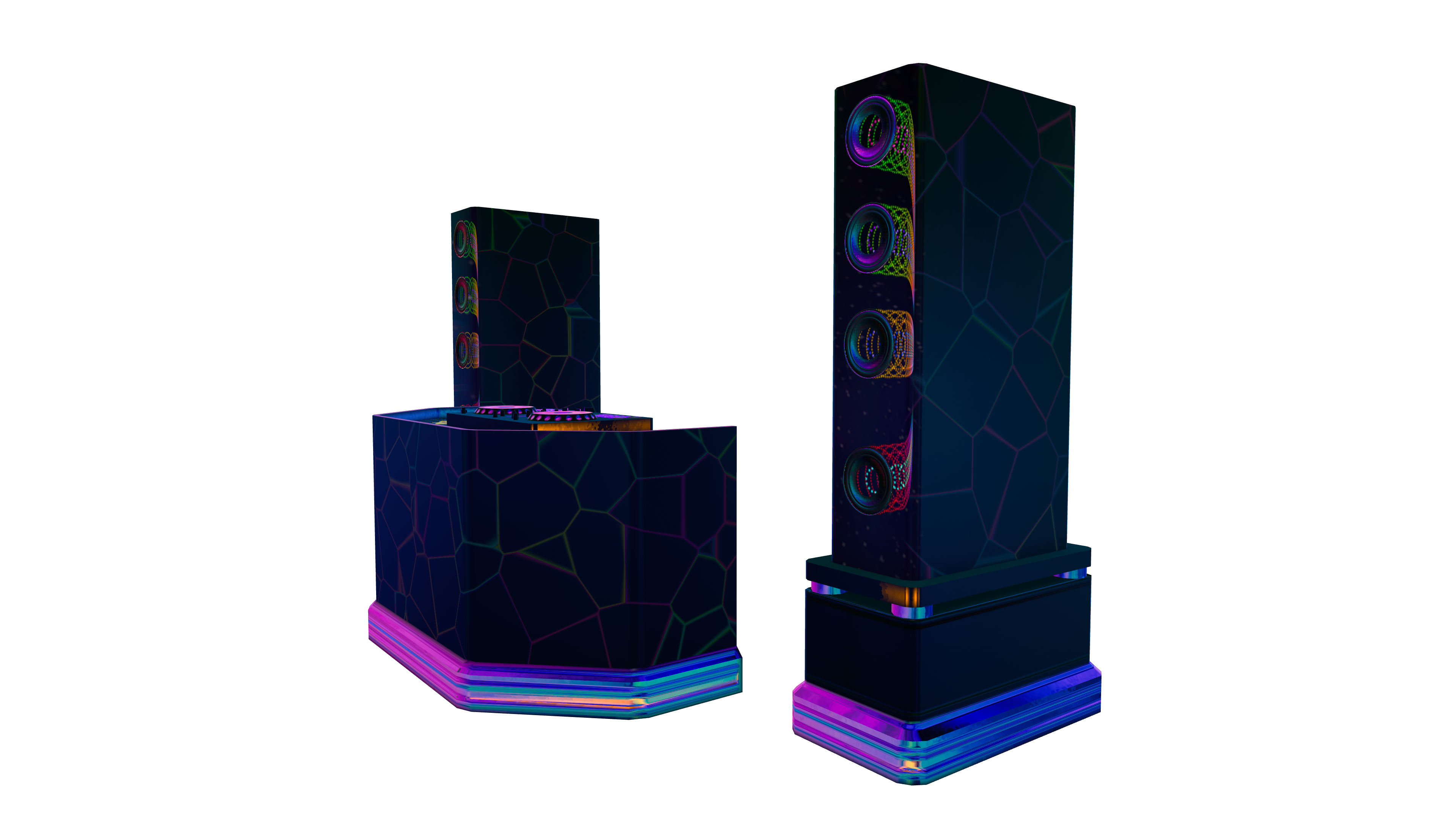 DJ decks with Audiolink, Screen and Decals to customize with your LOGOs