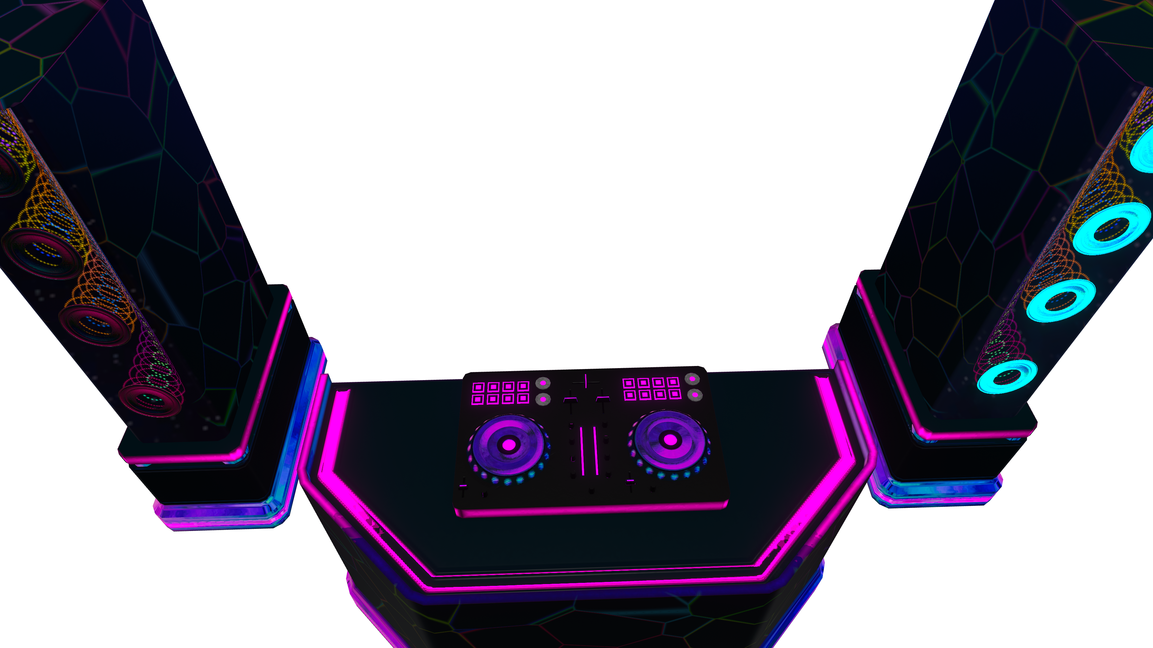 DJ decks with Audiolink, Screen and Decals to customize with your LOGOs