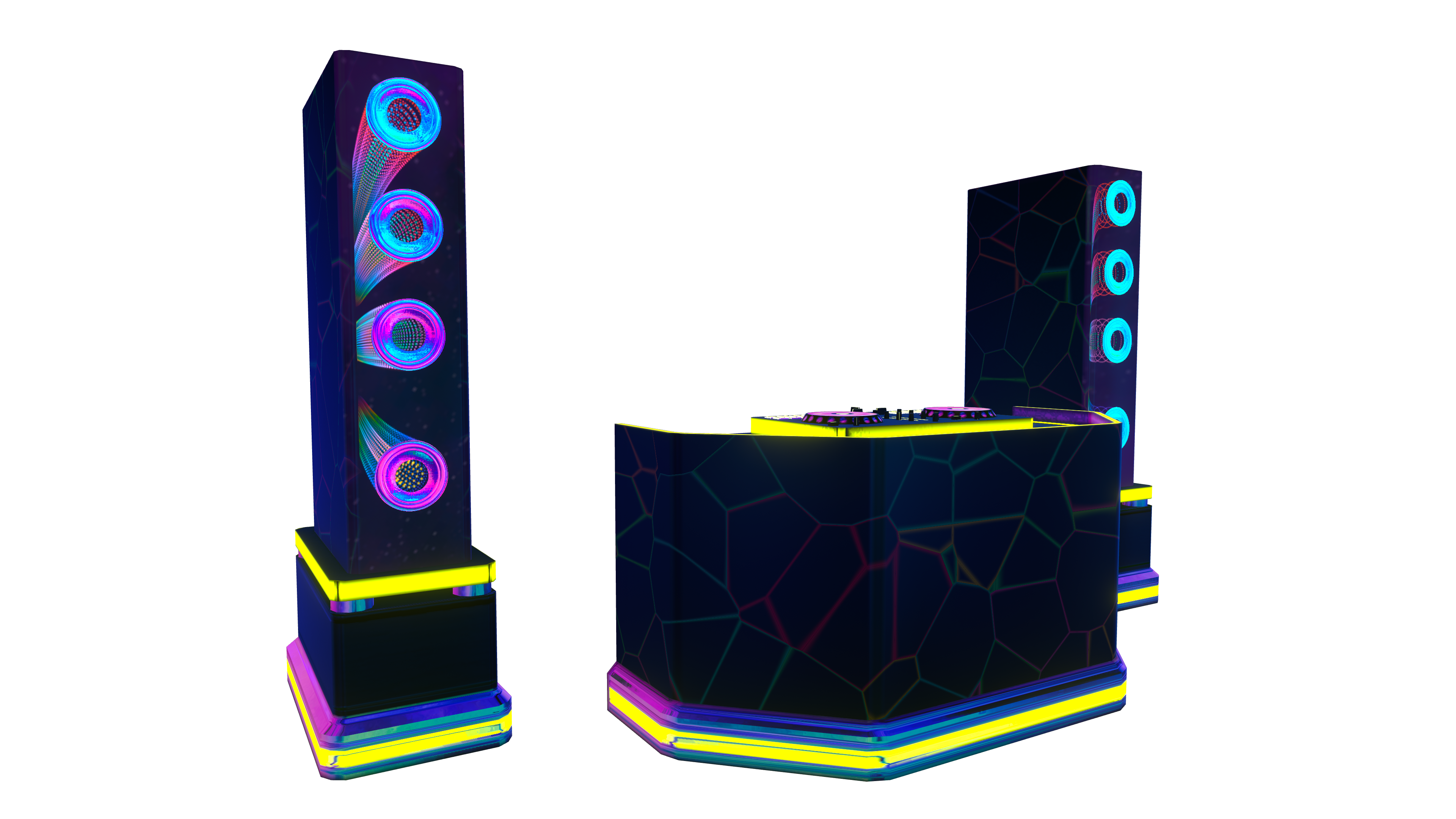 DJ decks with Audiolink, Screen and Decals to customize with your LOGOs