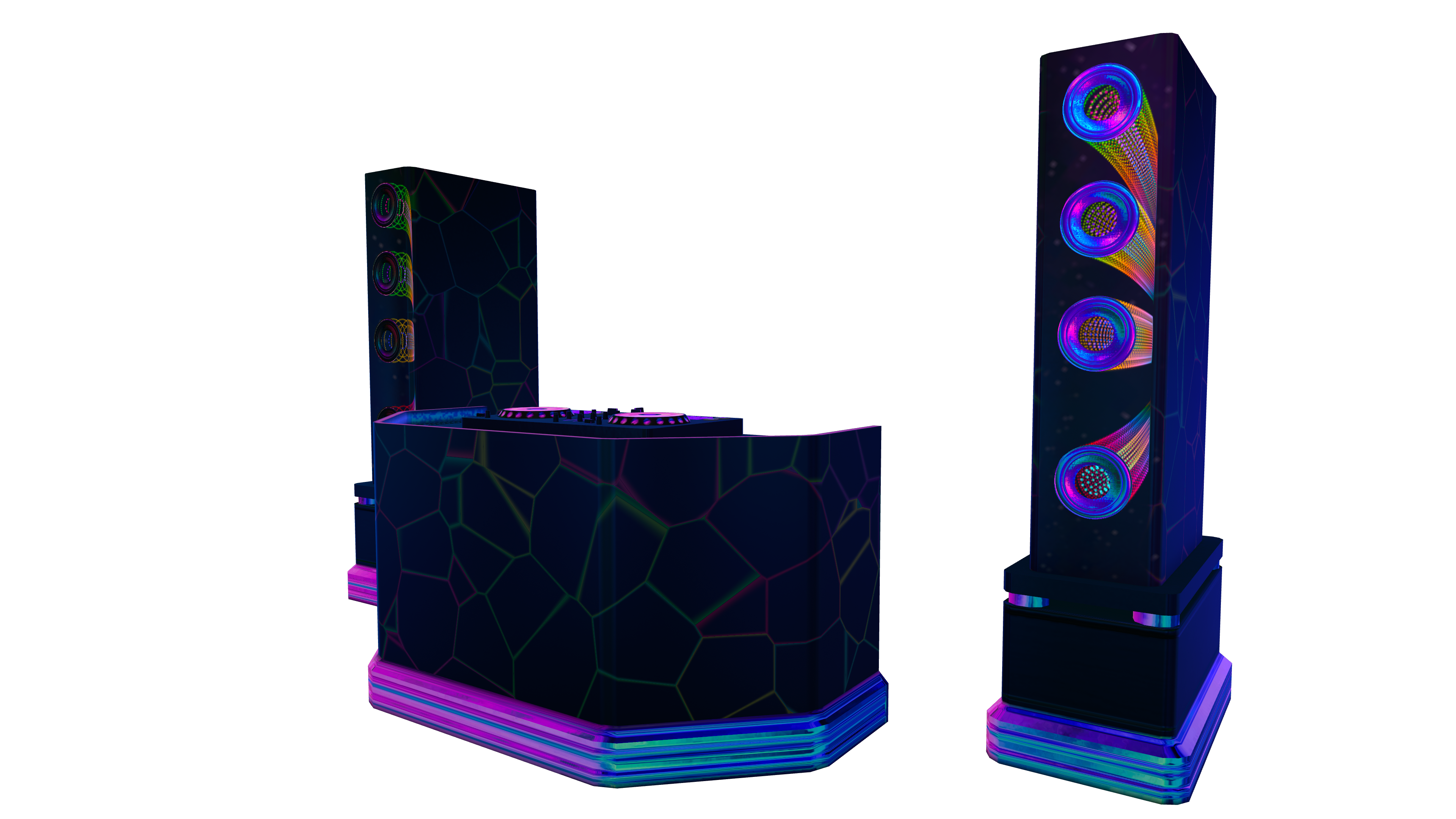 DJ decks with Audiolink, Screen and Decals to customize with your LOGOs