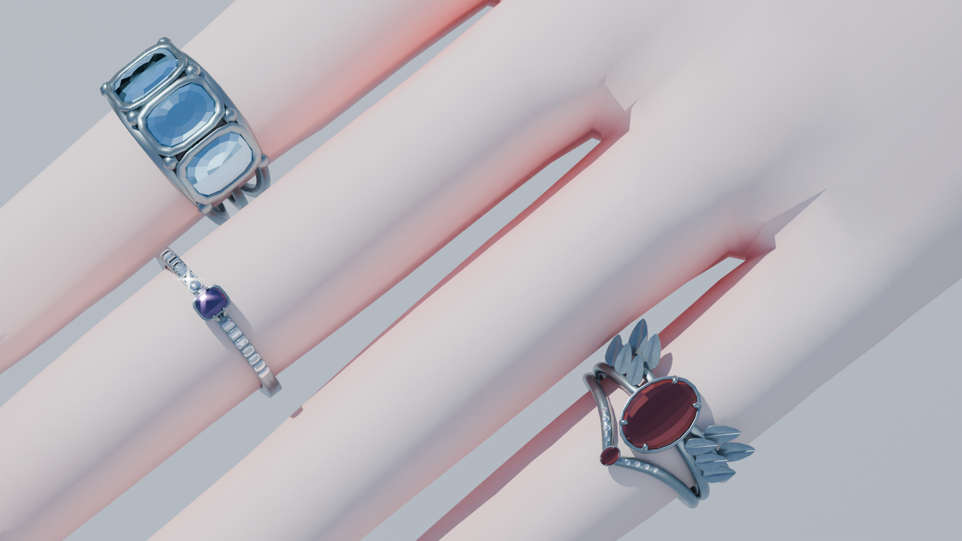 Kitsu Moonfire Adornments Set rings, necklaces and bracelets