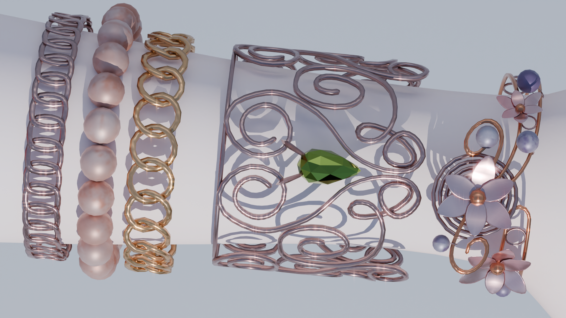 Kitsu Arcane Set, rings, bracelets, necklaces and tiara