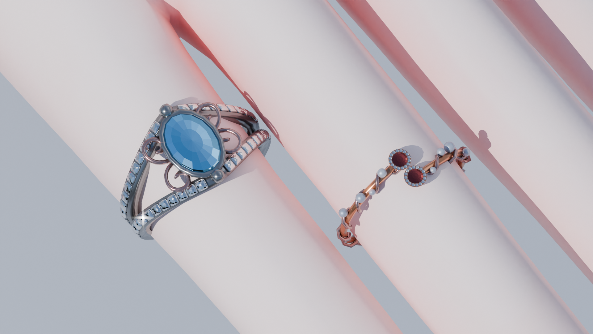 Kitsu Arcane Set, rings, bracelets, necklaces and tiara