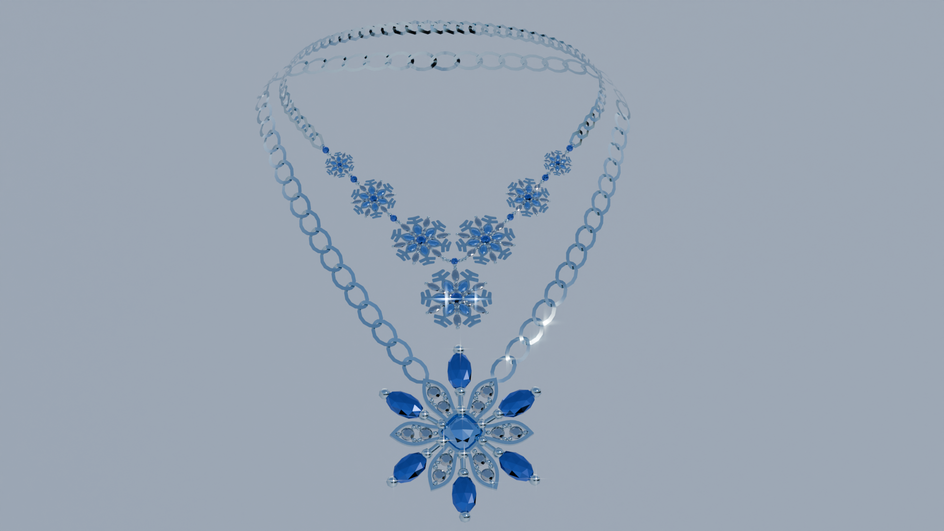 Frozen Elegance Collection (neklace, hairpin, bracelet, rings and ankle bracelet)