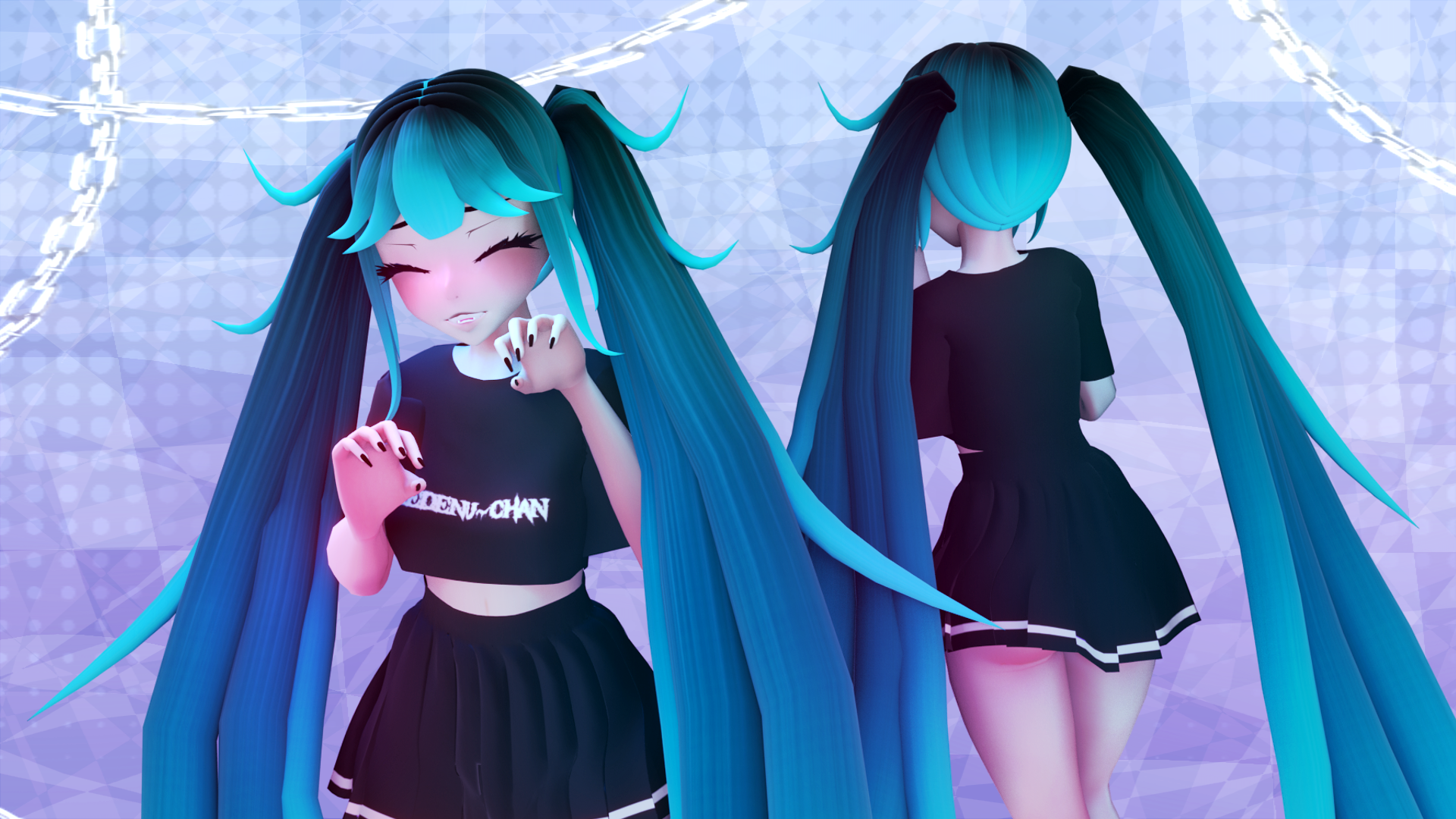 Hoetsune Miku Pigtails || VRChat Asset || 8€