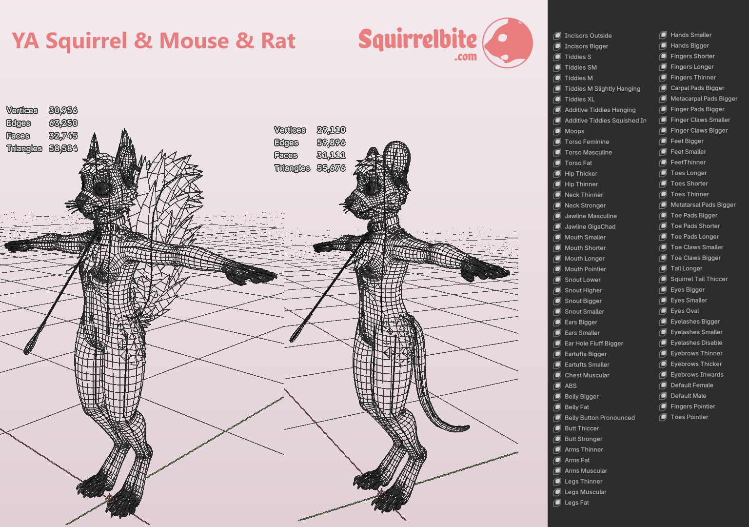 YA Squirrel & Mouse & Rat
