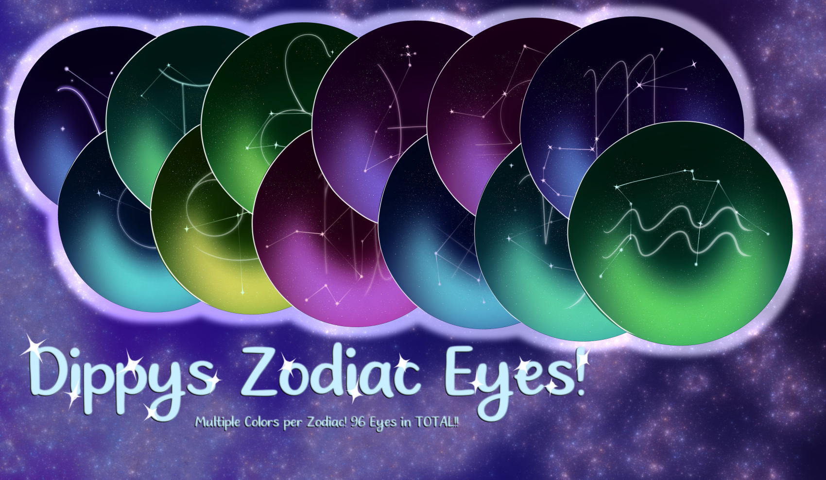 Dippys Zodiac Eye Pack (96 eye stamps!)