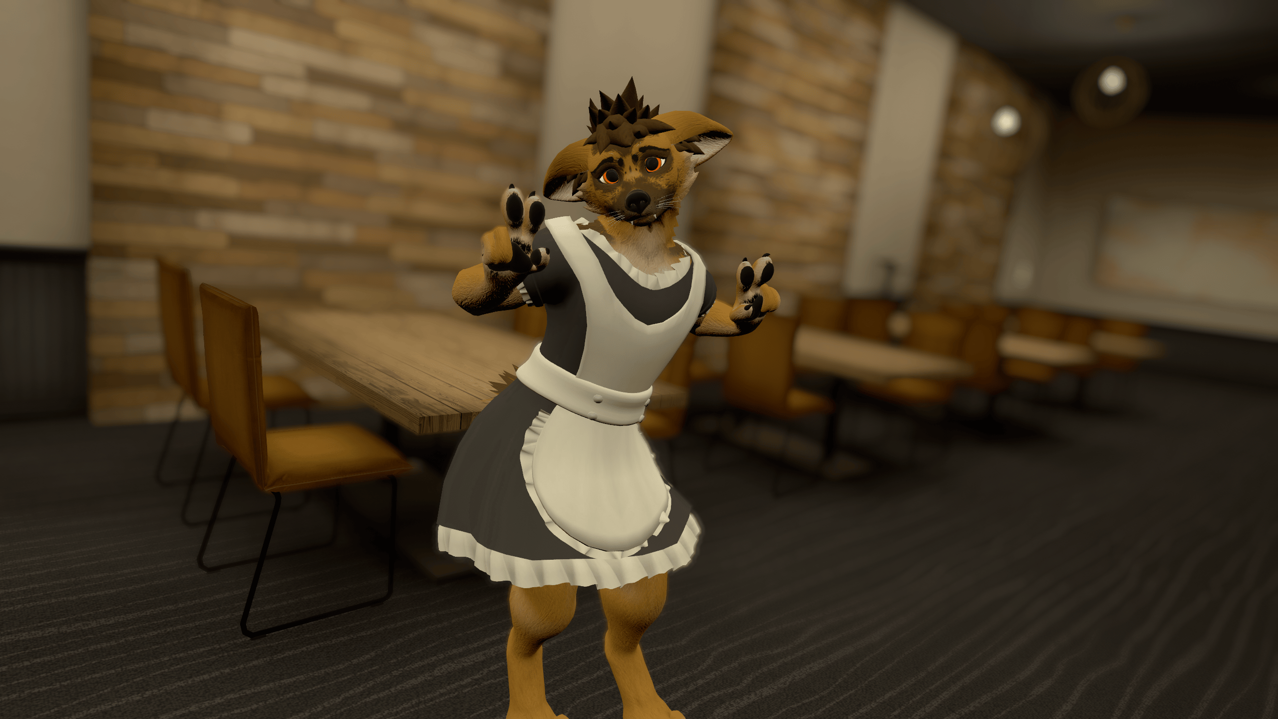 Rust Whisker and Canis Revamp Maid Dress