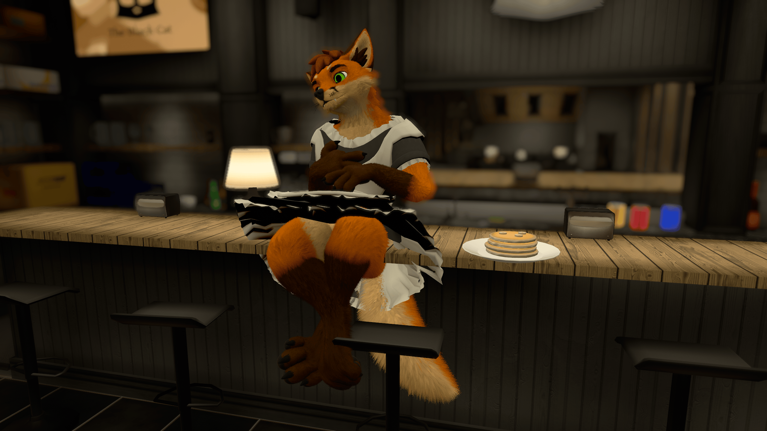 Rust Whisker and Canis Revamp Maid Dress