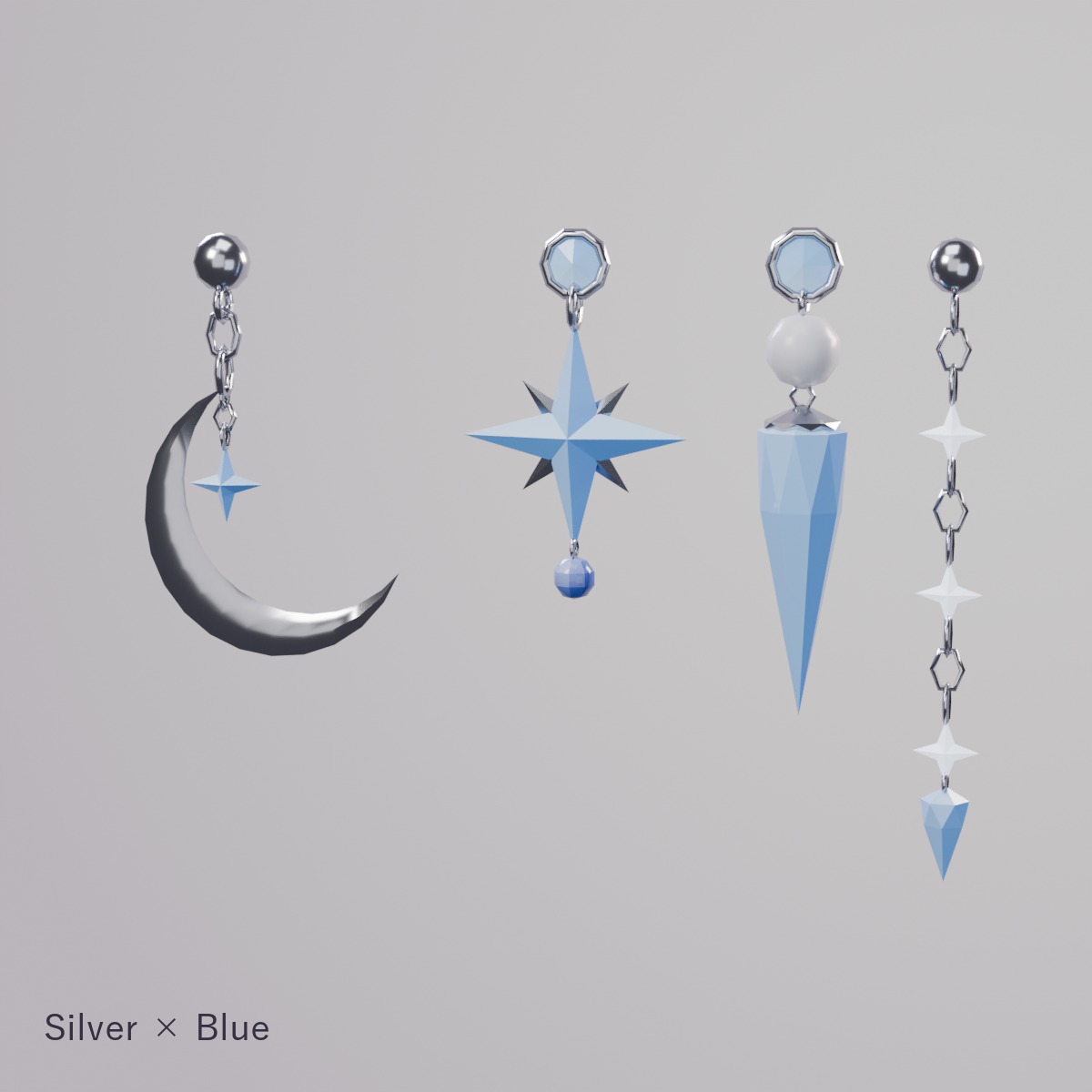 Night Sky Dangle Earrings — 4 styles × 2 colors | PhysBones | Modular Avatar