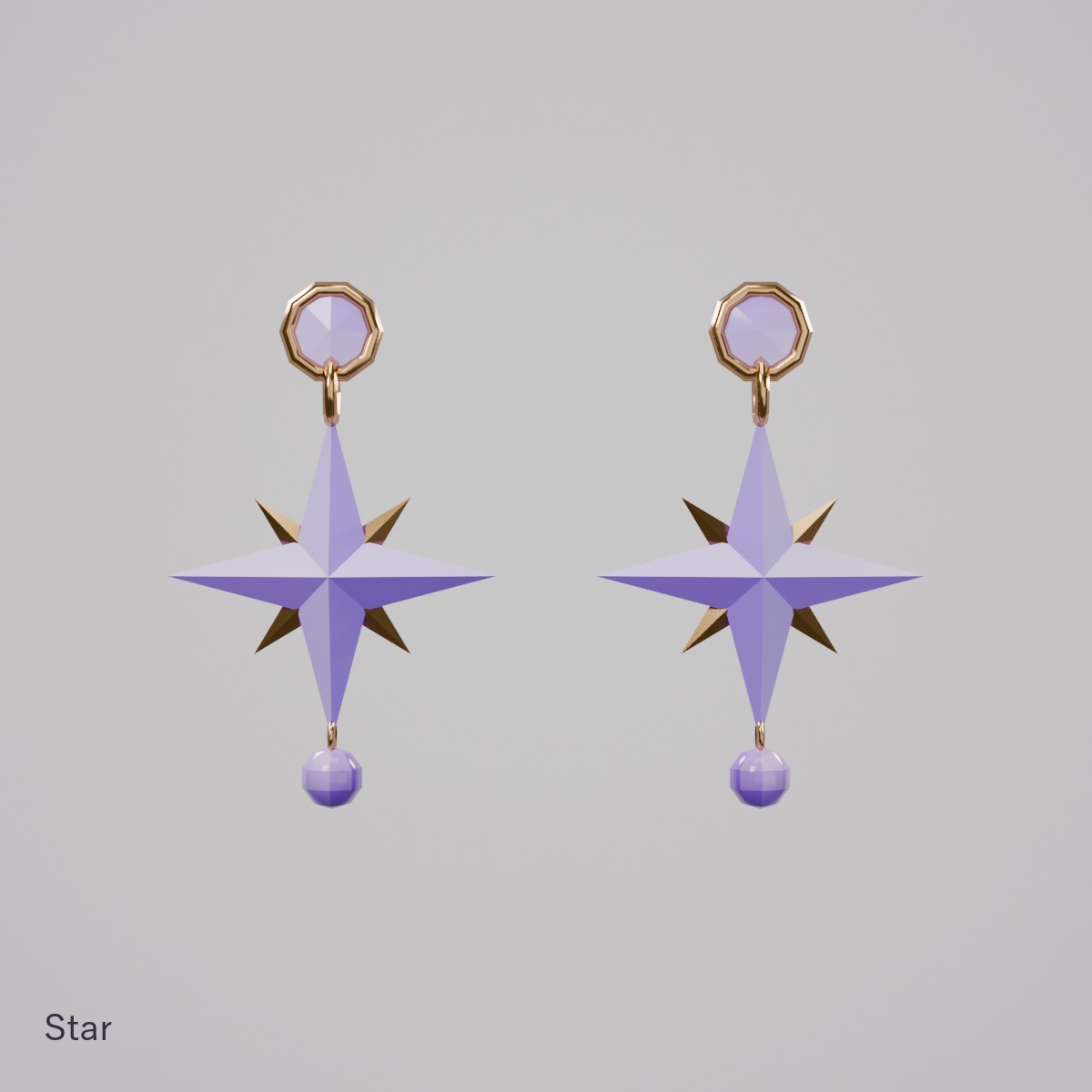 Night Sky Dangle Earrings — 4 styles × 2 colors | PhysBones | Modular Avatar
