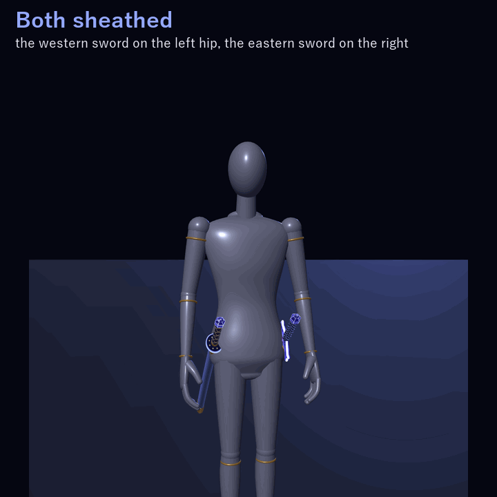 Starglass Twin Swords — Merge into a Glaive or a Greatsword | VRChat | Western + Eastern Sword · Touch & Two-Hand Merge · Star-Dust Change · Swing Trail | 3 Colors