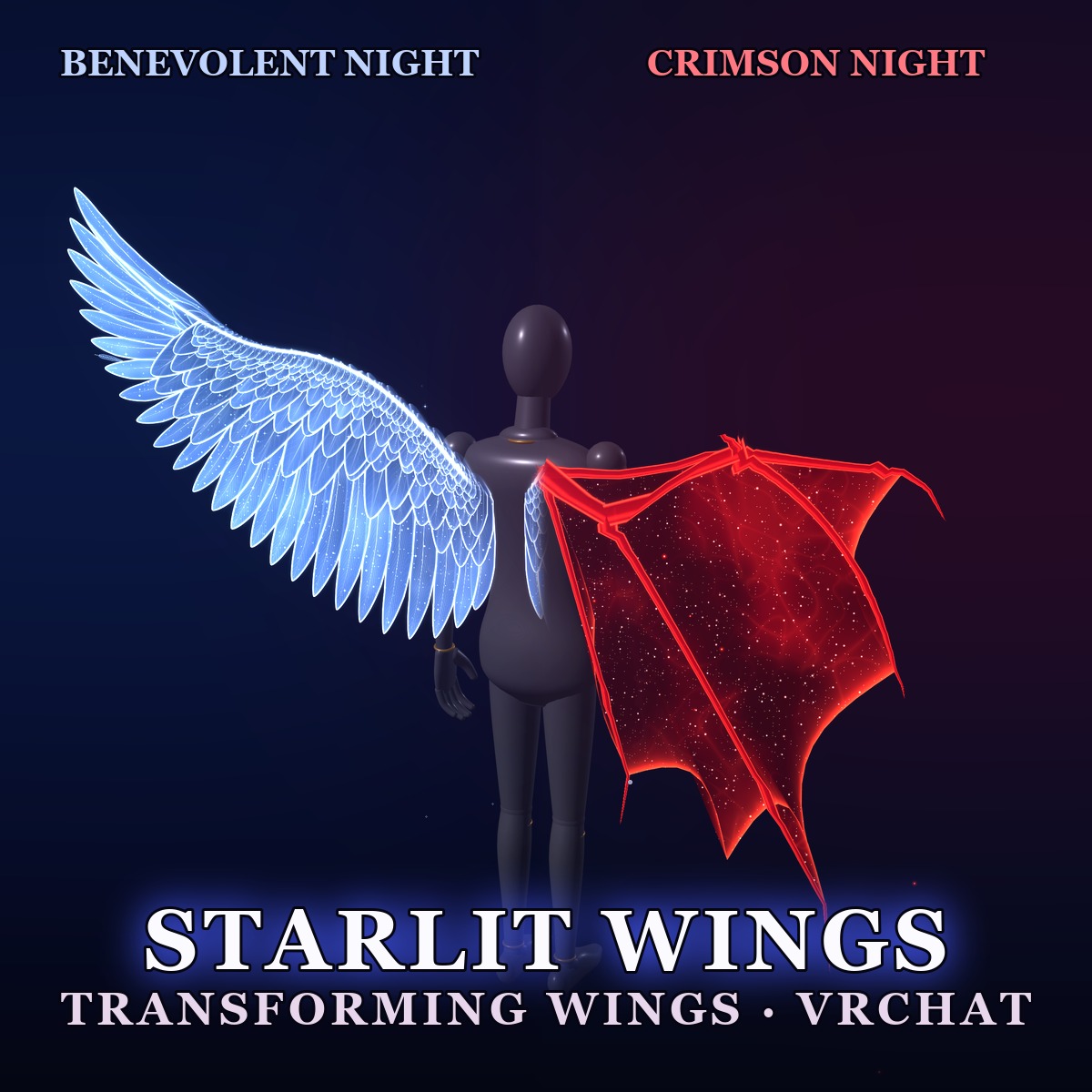 Starlit Wings — Transforming Feather & Bat Wings for VRChat