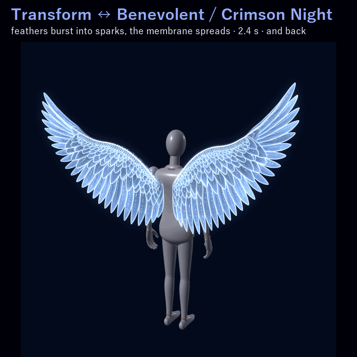 Starlit Wings — Transforming Feather & Bat Wings for VRChat