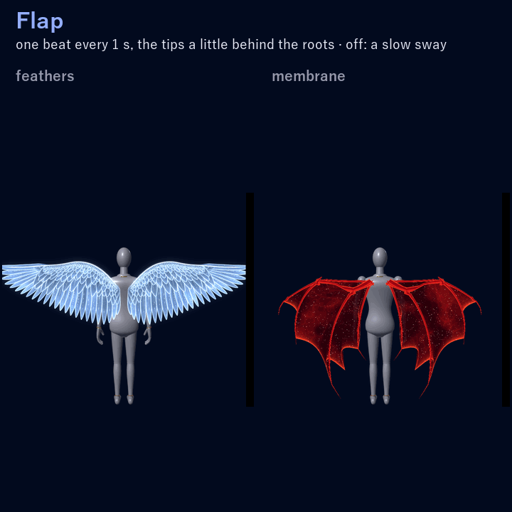 Starlit Wings — Transforming Feather & Bat Wings for VRChat