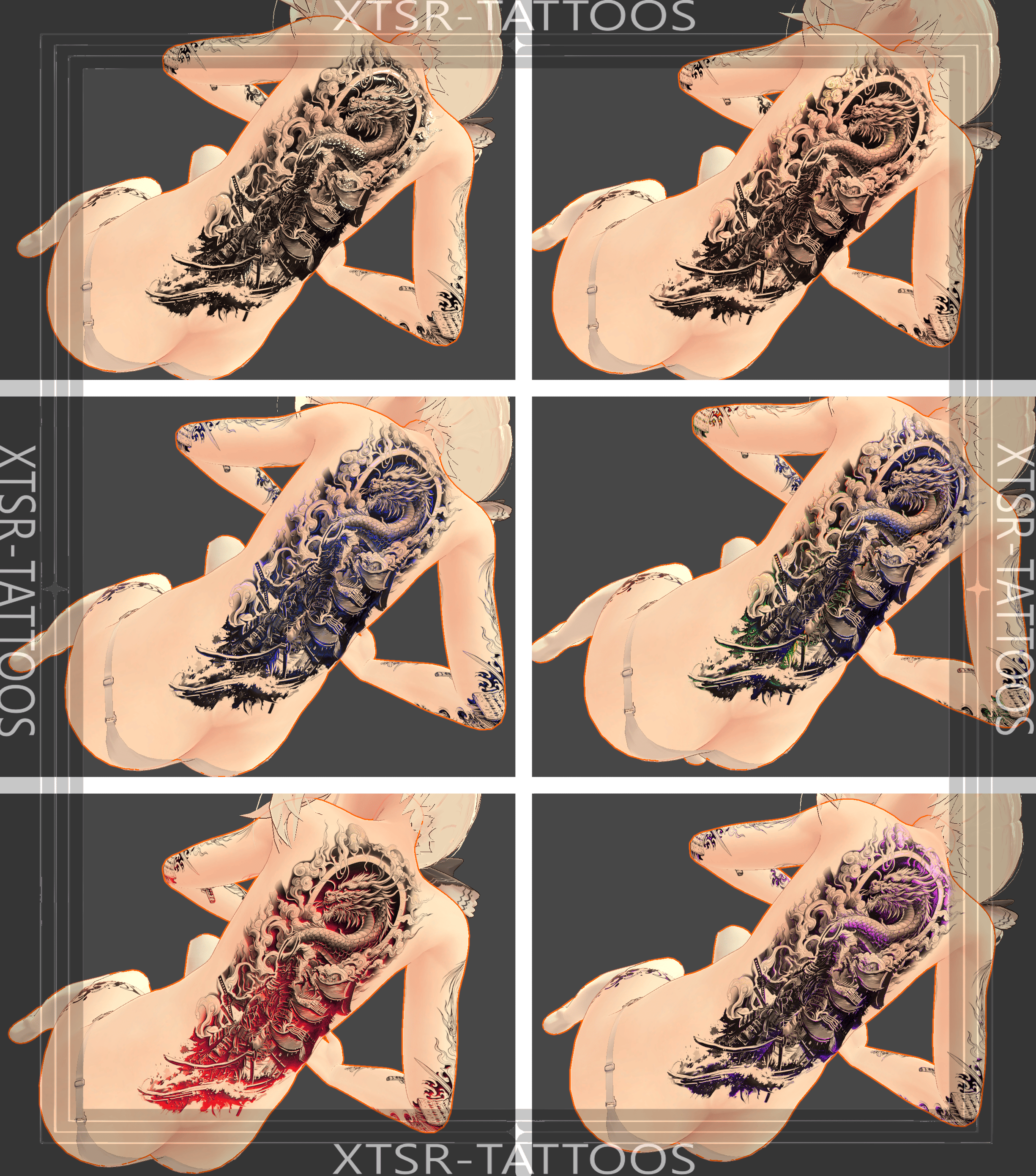 Soul of the Samurai ( 侍の魂 )/ tattoo ( タトゥー ) / 4k Textures