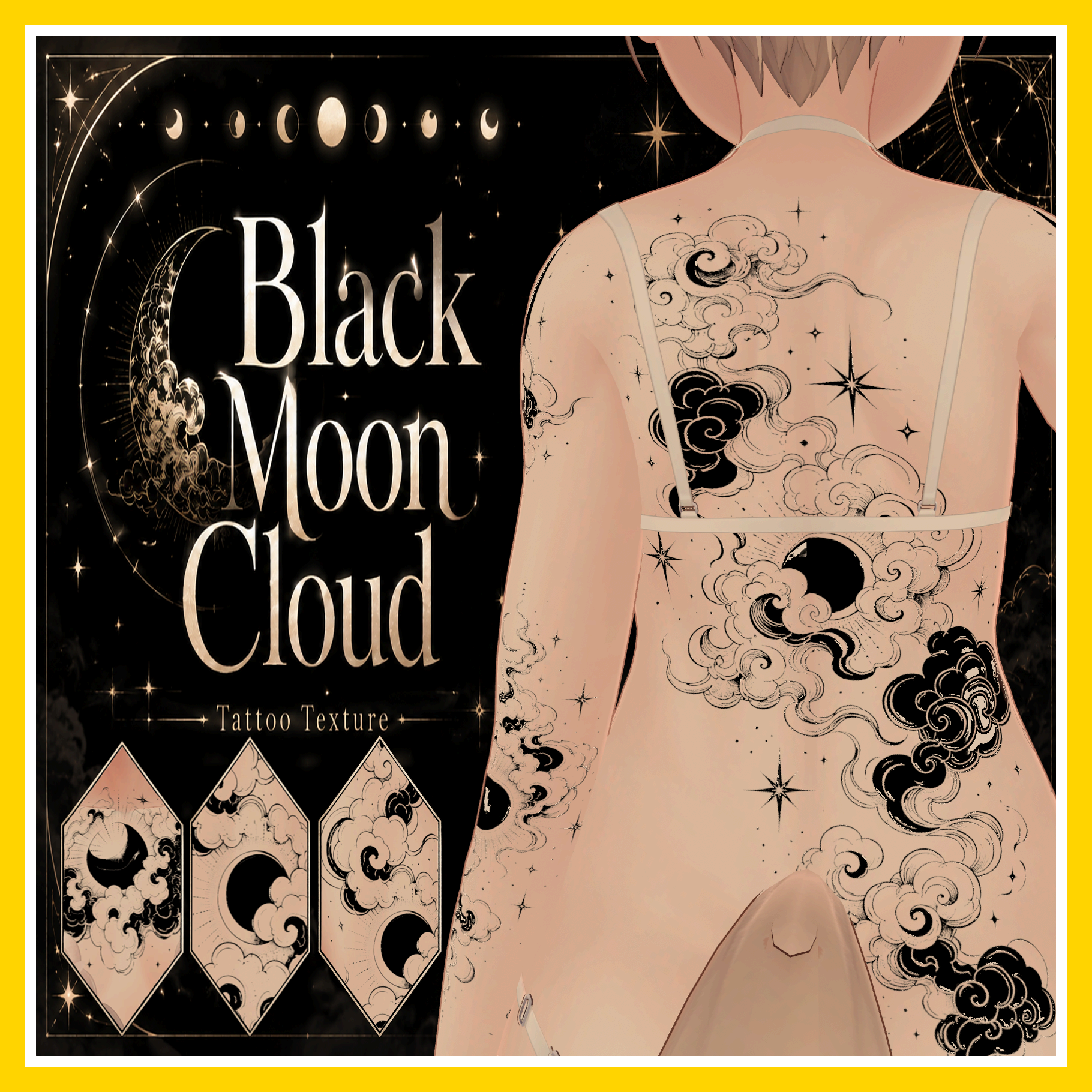 Black Moon Cloud | Marilynn tattoo / decal / texture