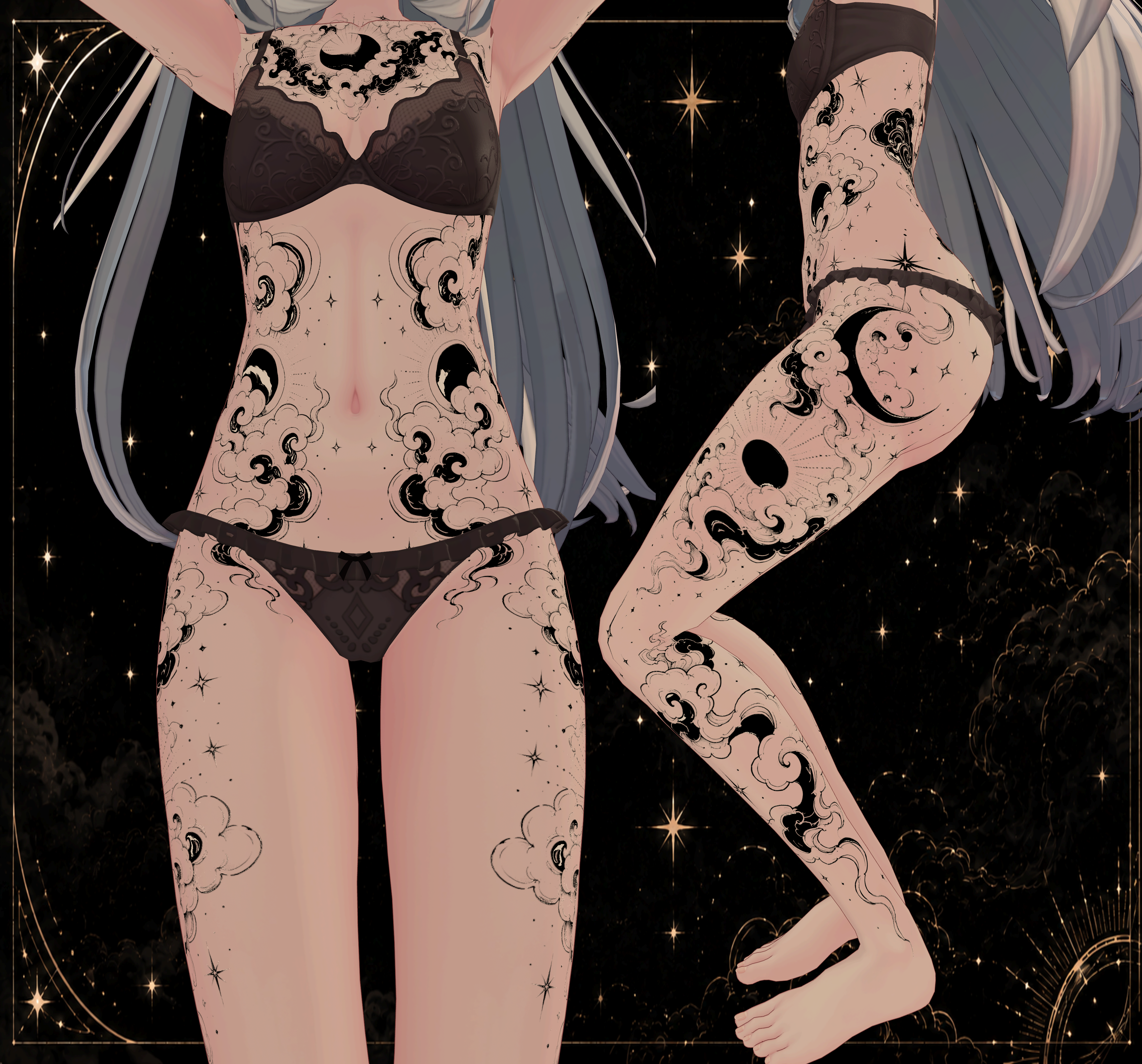 Black Moon Cloud | Marilynn tattoo / decal / texture