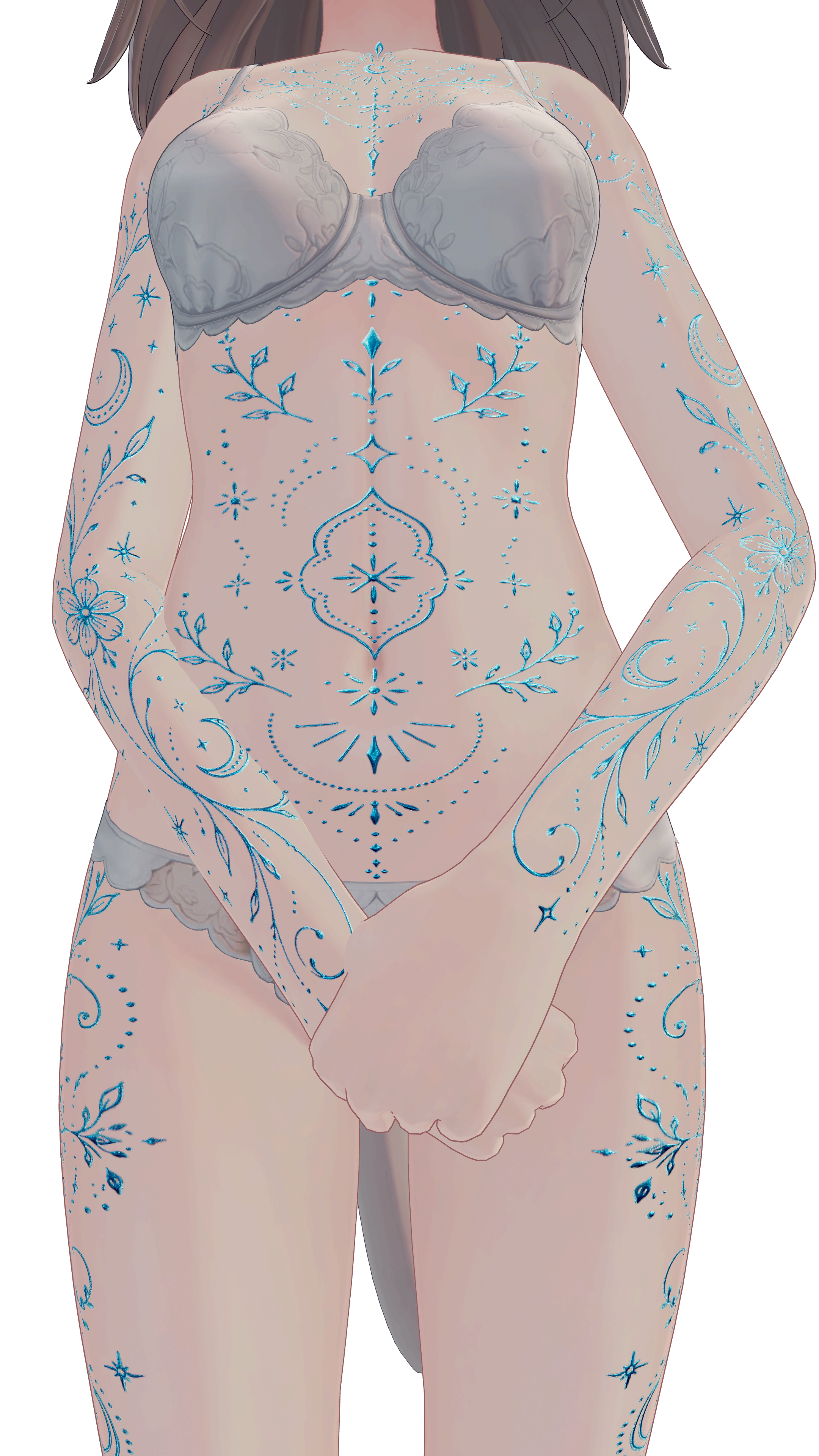 Celestial Vine Ornament | Panda tattoo / decal / texture