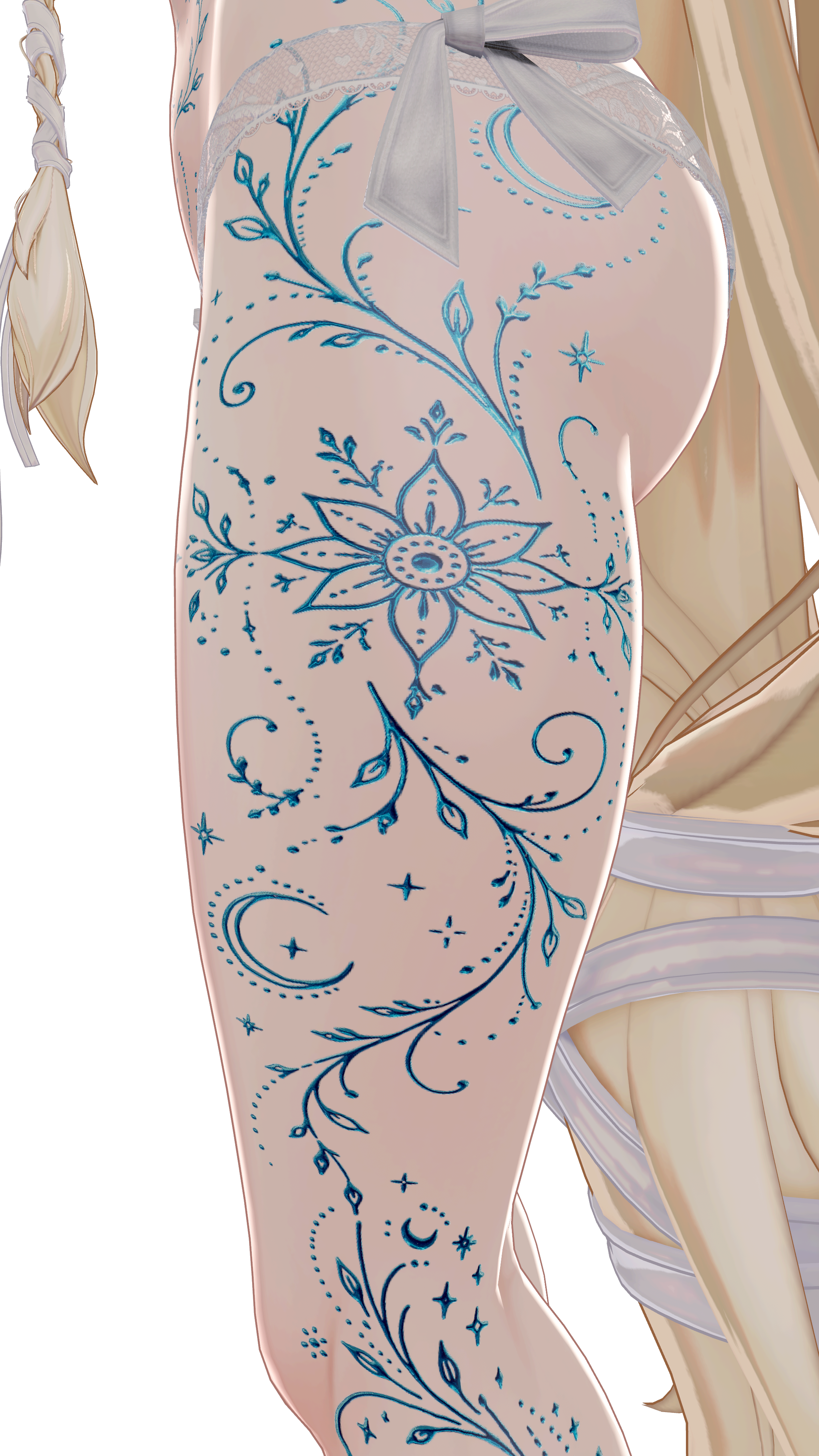 Celestial Vine Ornament | Panda tattoo / decal / texture